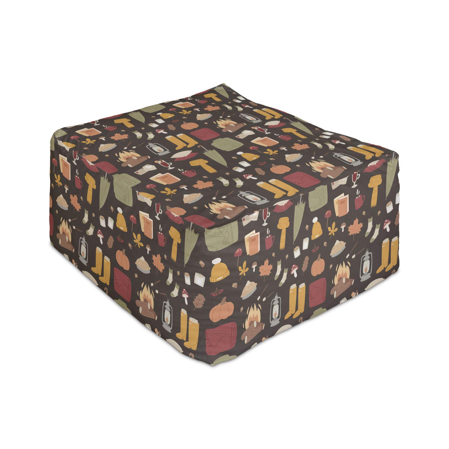 Ambesonne Autumn Rectangle Pouf Ottoman - 25