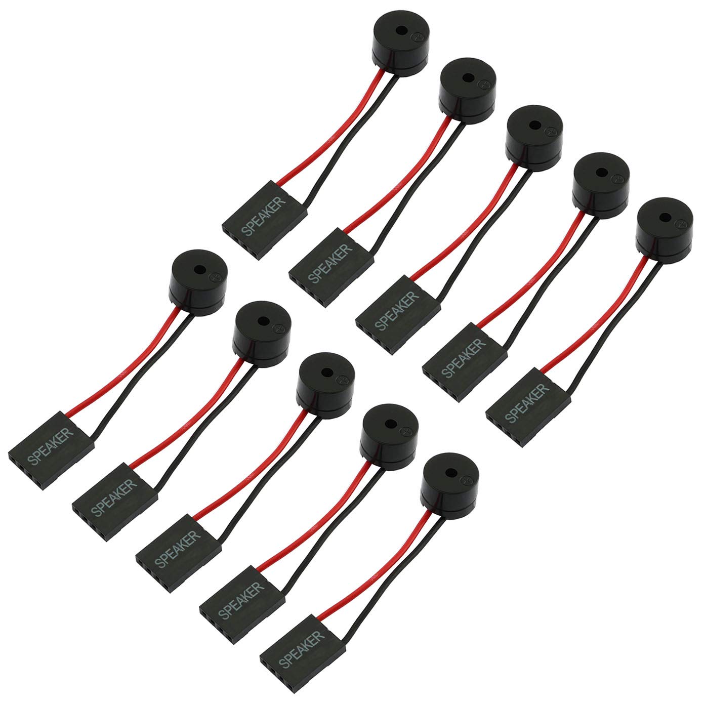 10-Pack Mini 4-Pin PC Internal Speaker - Computer Case Motherboard Buzzer Alarm for DIY Builds & Troubleshooting (Beep Codes, Hardware Diagnostics)