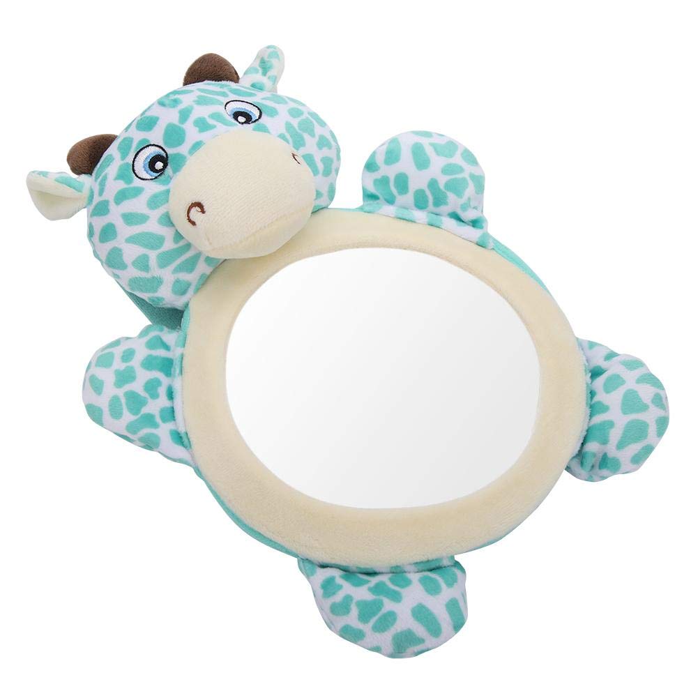 Rear Facing Baby Car Mirror for Back Seat - Safe & Shatterproof Infant Car Seat Mirror with Adjustable Strap - Perfect for Parents to Monitor Newborns & Toddlers in Rear-Facing Car Seats (Animal Design) - Ideal for Road Trips & Daily Commutes