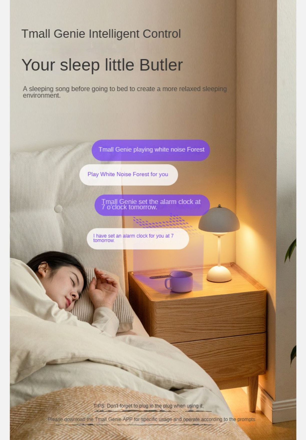Oak Solid Wood Smart Nightstand with Wireless Charger, USB Ports & Built-in Lamp - Perfect for Bedroom, Living Room & Office