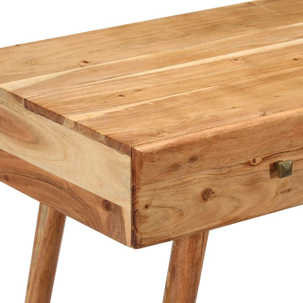 FAMIROSA 39.3x20x29.9 Inch Solid Acacia Wood Computer Desk for Home Office | Study Writing Workstation with Durable Wooden Surface | Perfect for Small Spaces, Apartments & Dorm Rooms