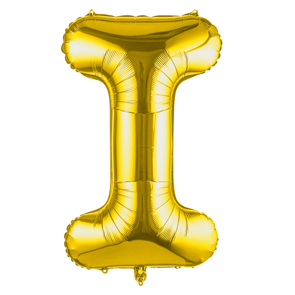 Balloonify Gold Mylar Letter I Balloon - 40 Inch Large Foil Alphabet Balloon for Birthday Party Decorations, Wedding, Anniversary & Graduation Celebrations