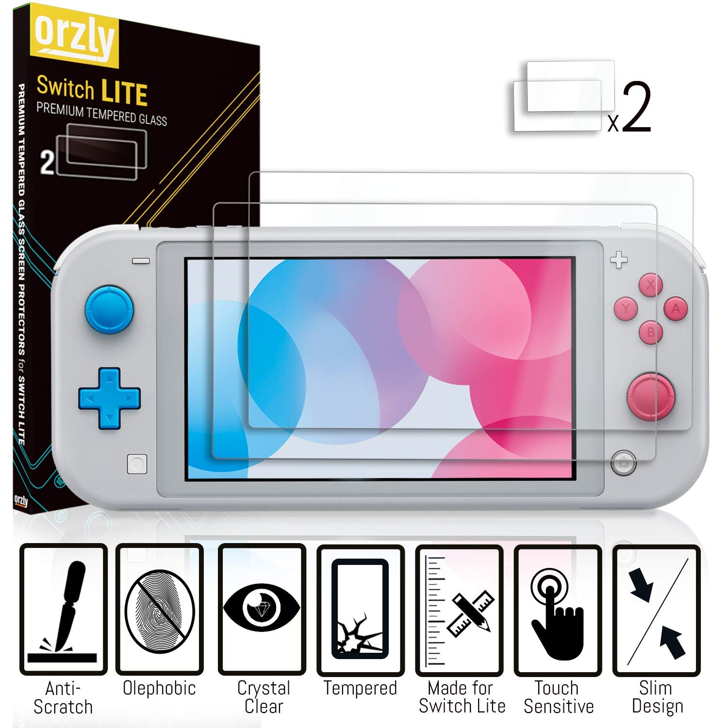 Orzly Nintendo Switch Lite Accessories Kit - Includes: Protective Case, Screen Protector, Grip Cover, USB Cable, Headphones & More [Coral] - Perfect for Gaming On-The-Go & Travel Protection