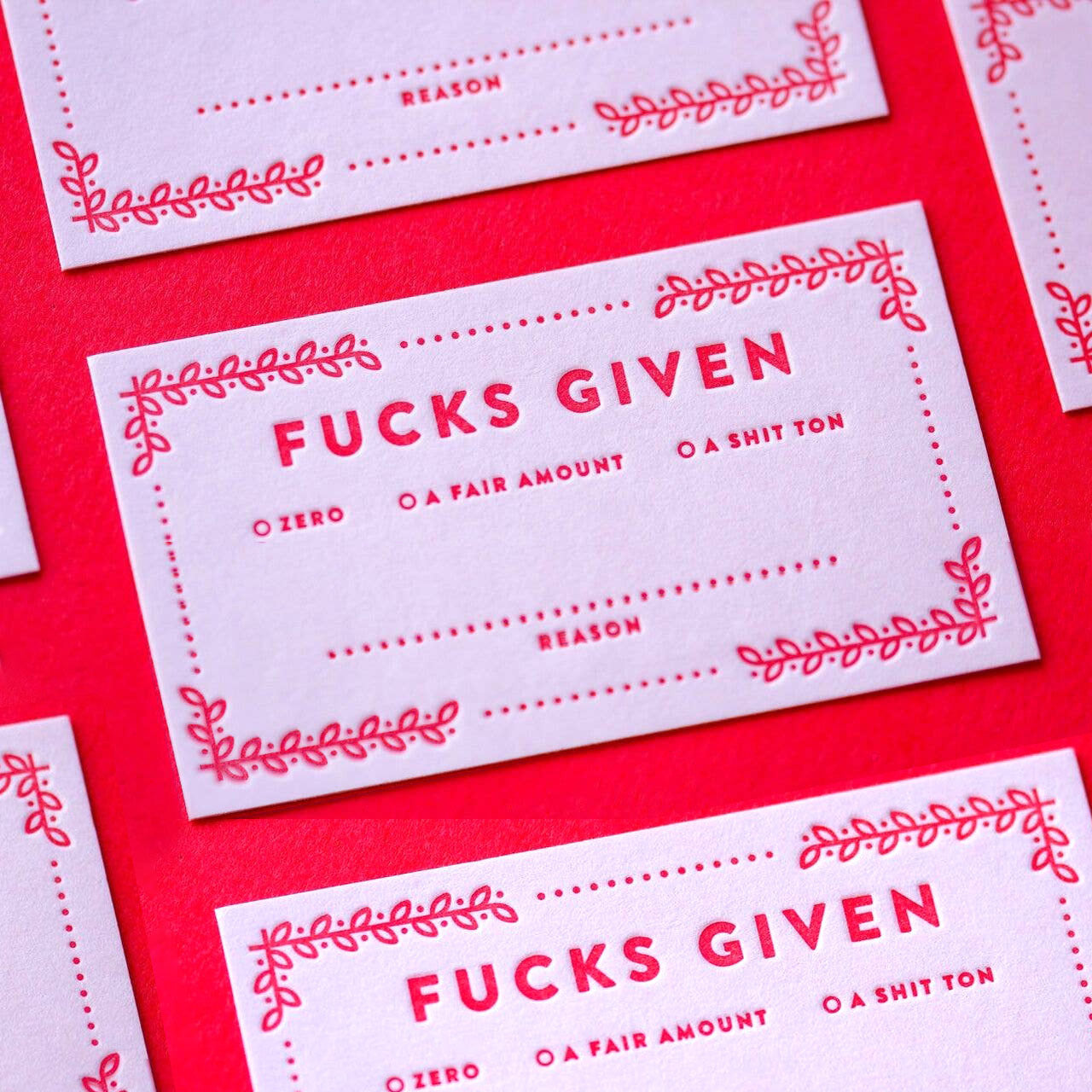 Funny F*cks Given Calling Card Set - Sarcastic Business Cards for Parties, Gifts & Prank Humor