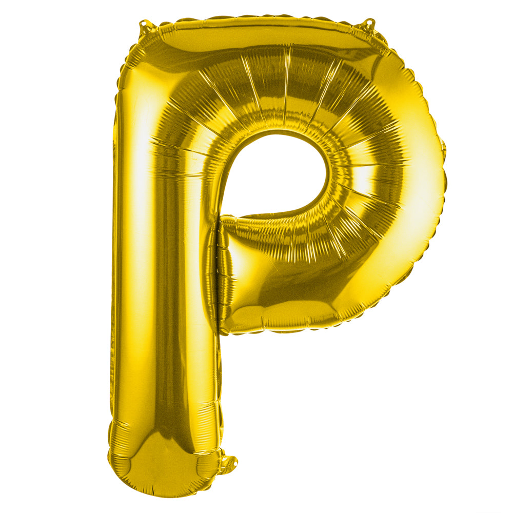 Balloonify Gold Mylar Letter P Balloon - 40 Inch Large Foil Alphabet Balloon for Birthday Party Decorations, Baby Shower, Wedding & Graduation Celebrations - 1 Count Box