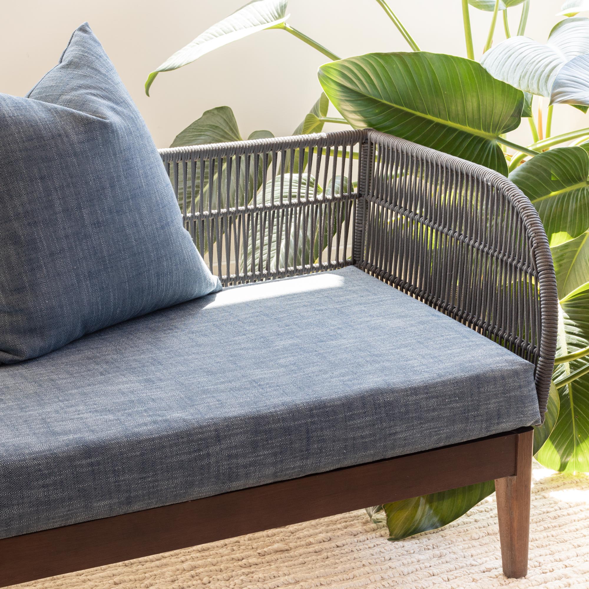 Ryder InsideOut Reversible Fabric Sofa - Indigo Blue Convertible Sectional Couch for Living Room, Lounge & Small Spaces
