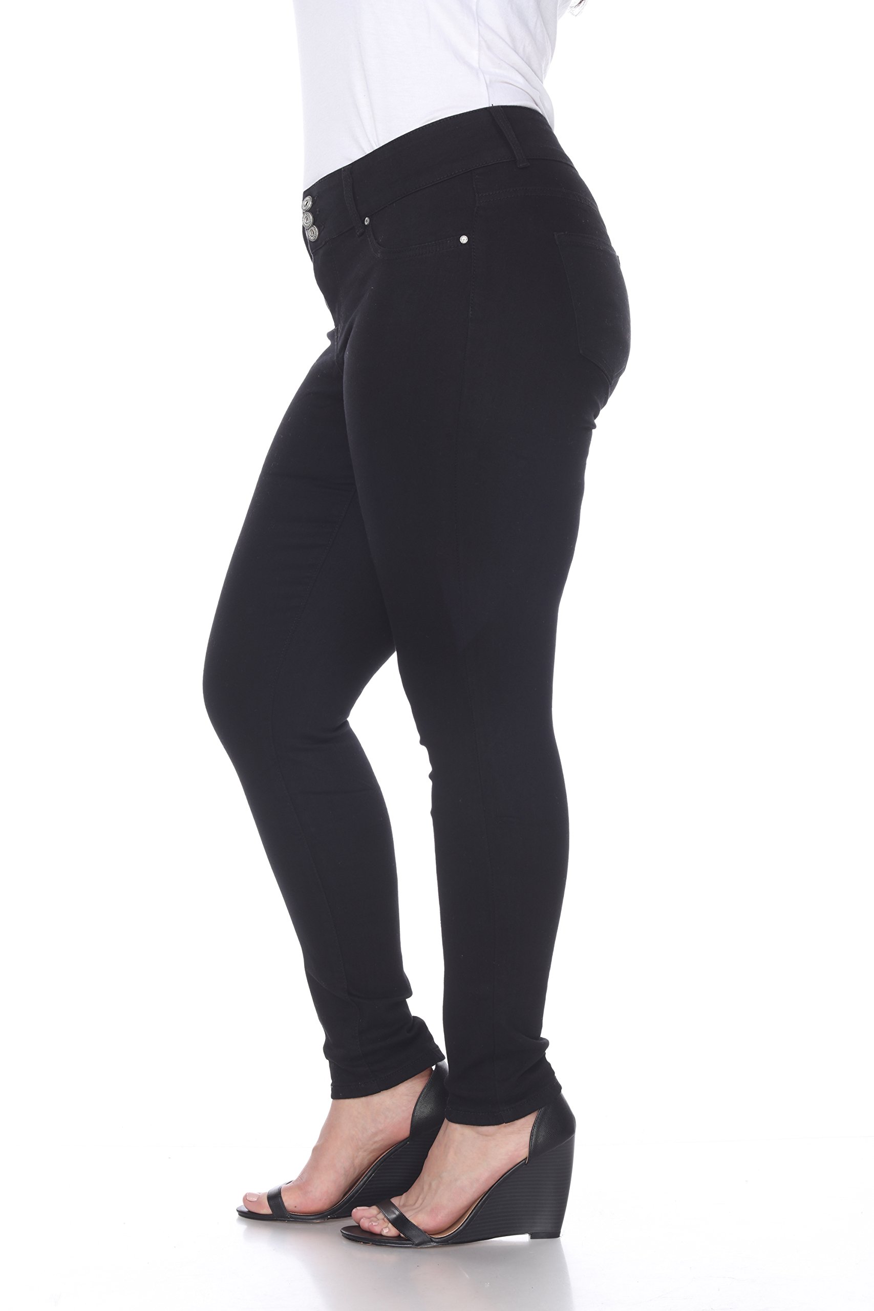 Plus Size Stretchy Slimming Black Denim Jeans for Women - Comfortable High Waist Skinny Jeans for Casual Wear & Everyday Outfits