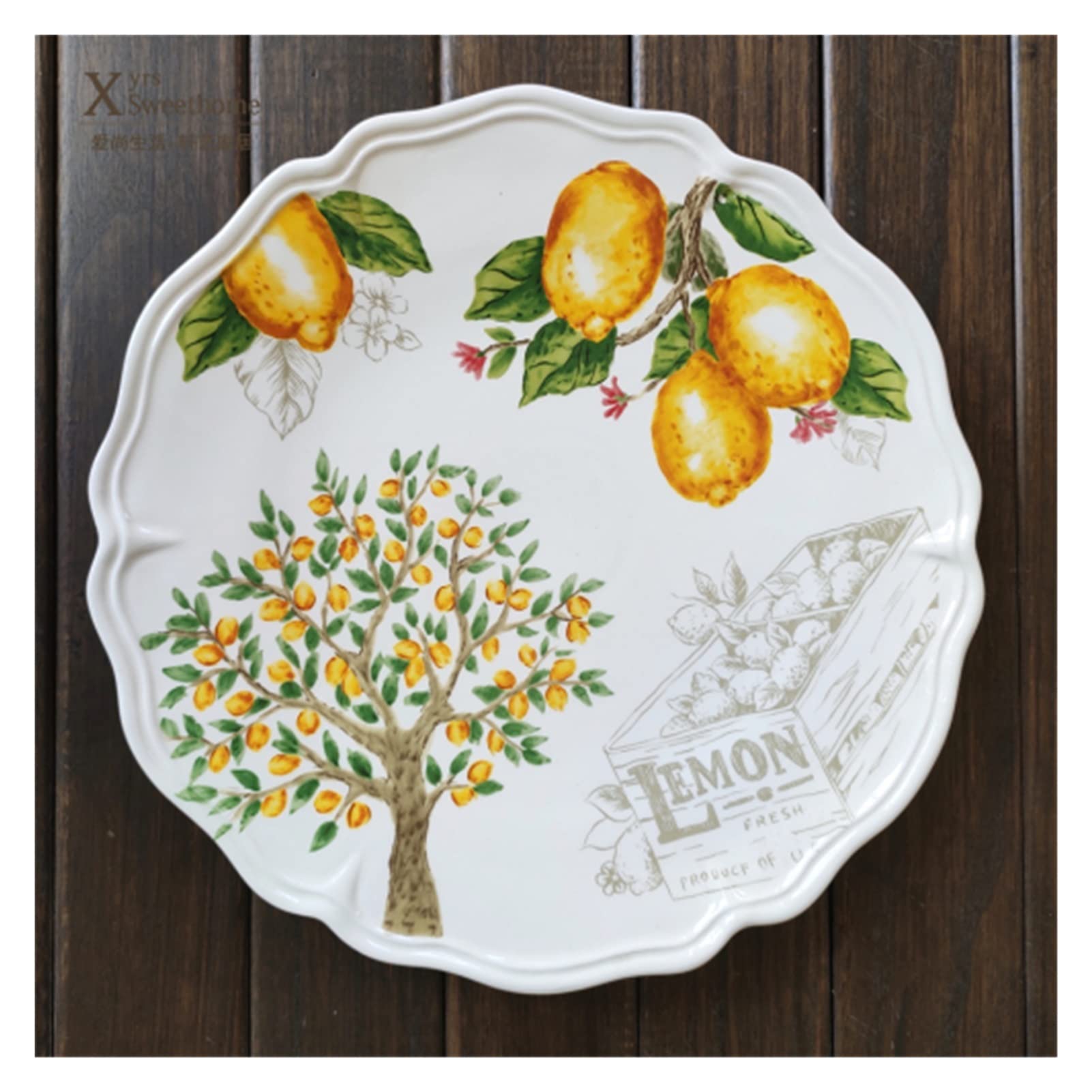 Creative Fish Platter Ceramic Dinner Plates - 14 Inch Rabbit Pattern Easter Tableware for Dessert, Fruit & Snacks | Durable Ceramic Plates for Holiday Dining, Party Serving & Home Decor (Color: Disc B)