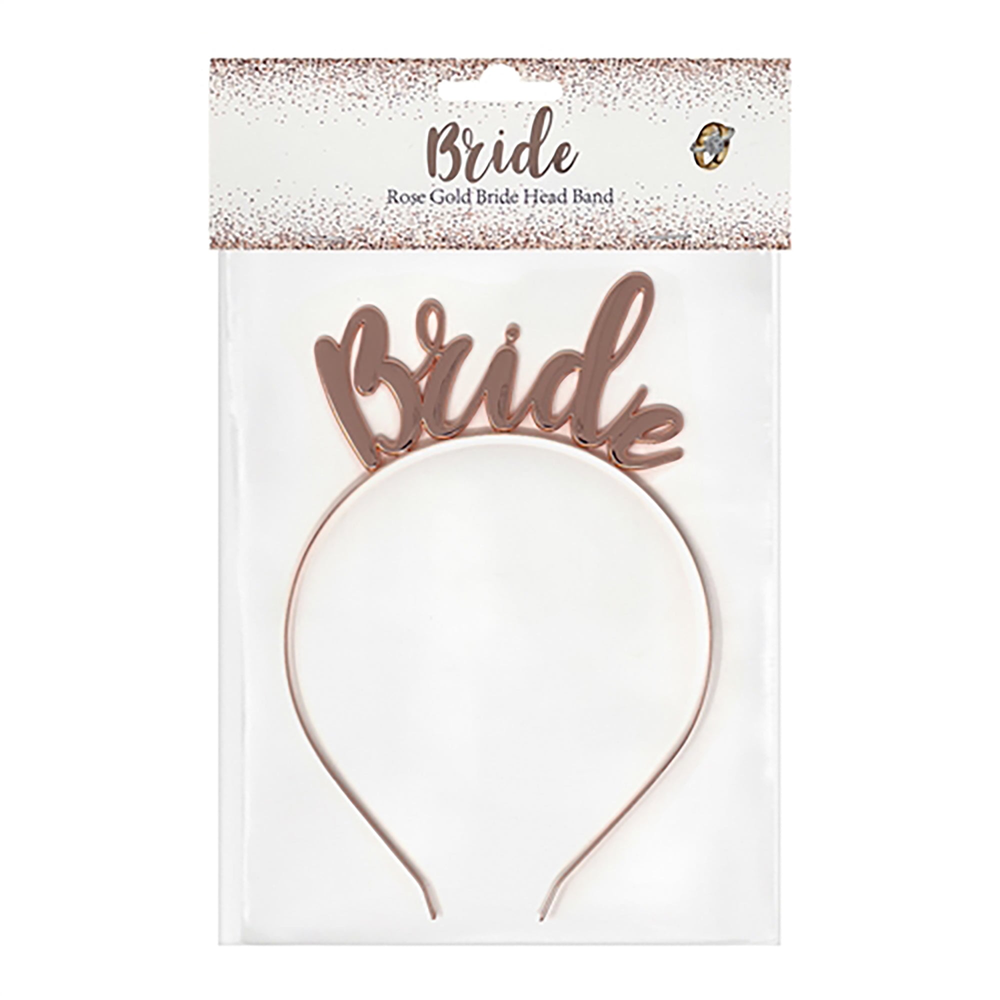 Rose Gold Bride Headband for Bachelorette Party - Sparkling Rhinestone Wedding Hair Accessory - Perfect for Bridal Showers, Hen Nights & Photo Shoots