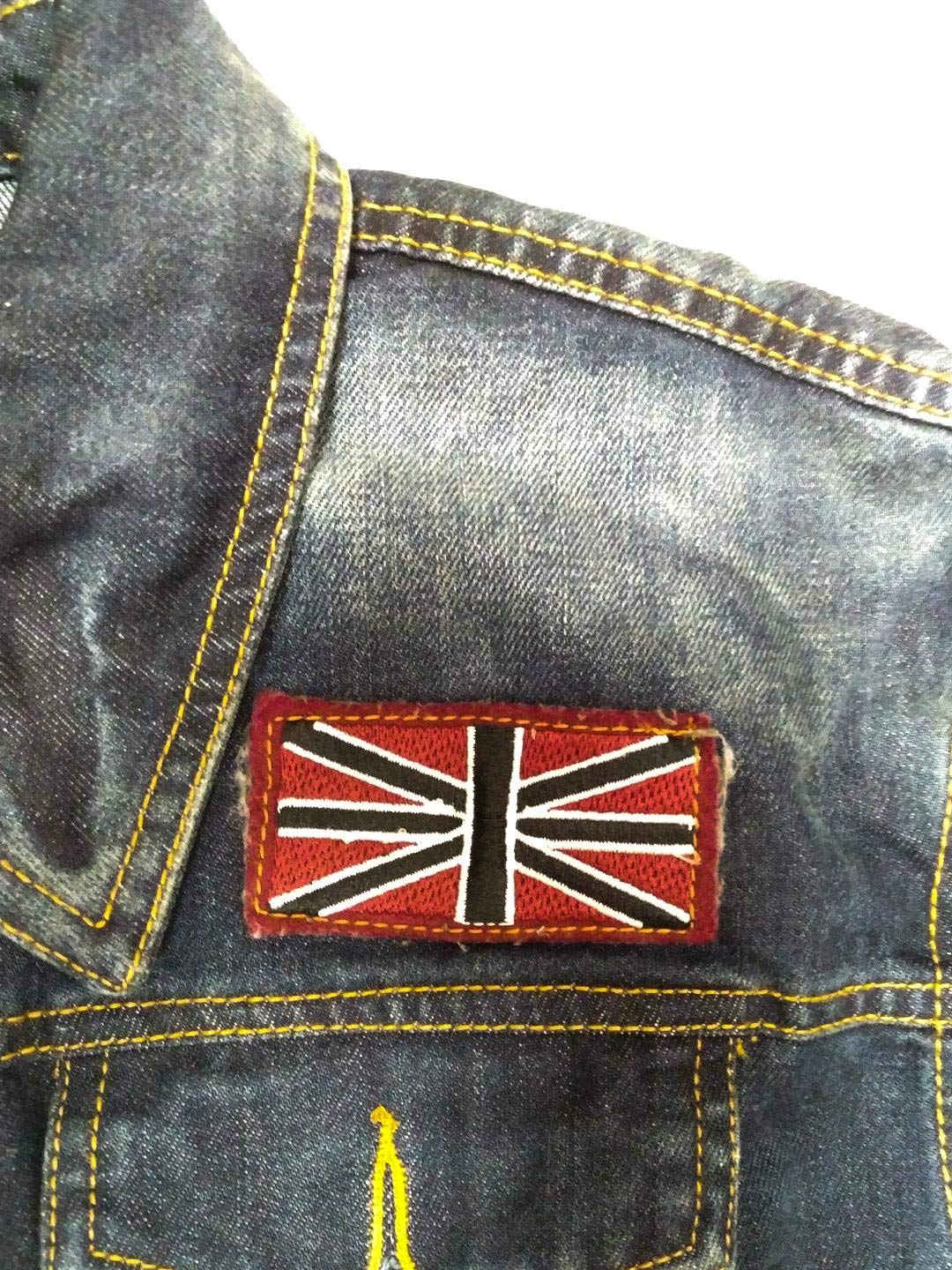 Vintage Destroyed Denim Jacket with Custom Patches - Brown Sleeves & Detachable Hood for Men & Women | Perfect for Streetwear, Music Festivals & Urban Fashion