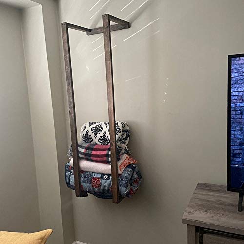48 Inch Red Mahogany Blanket Ladder - Rustic Farmhouse Decor for Blanket & Towel Storage | Perfect for Living Room, Bedroom or Bathroom Organization