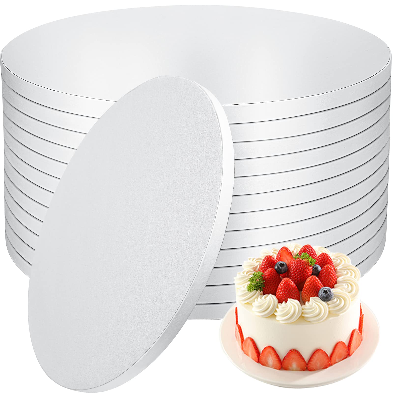 12-Pack 10 Inch Round Cake Drums - 1/2