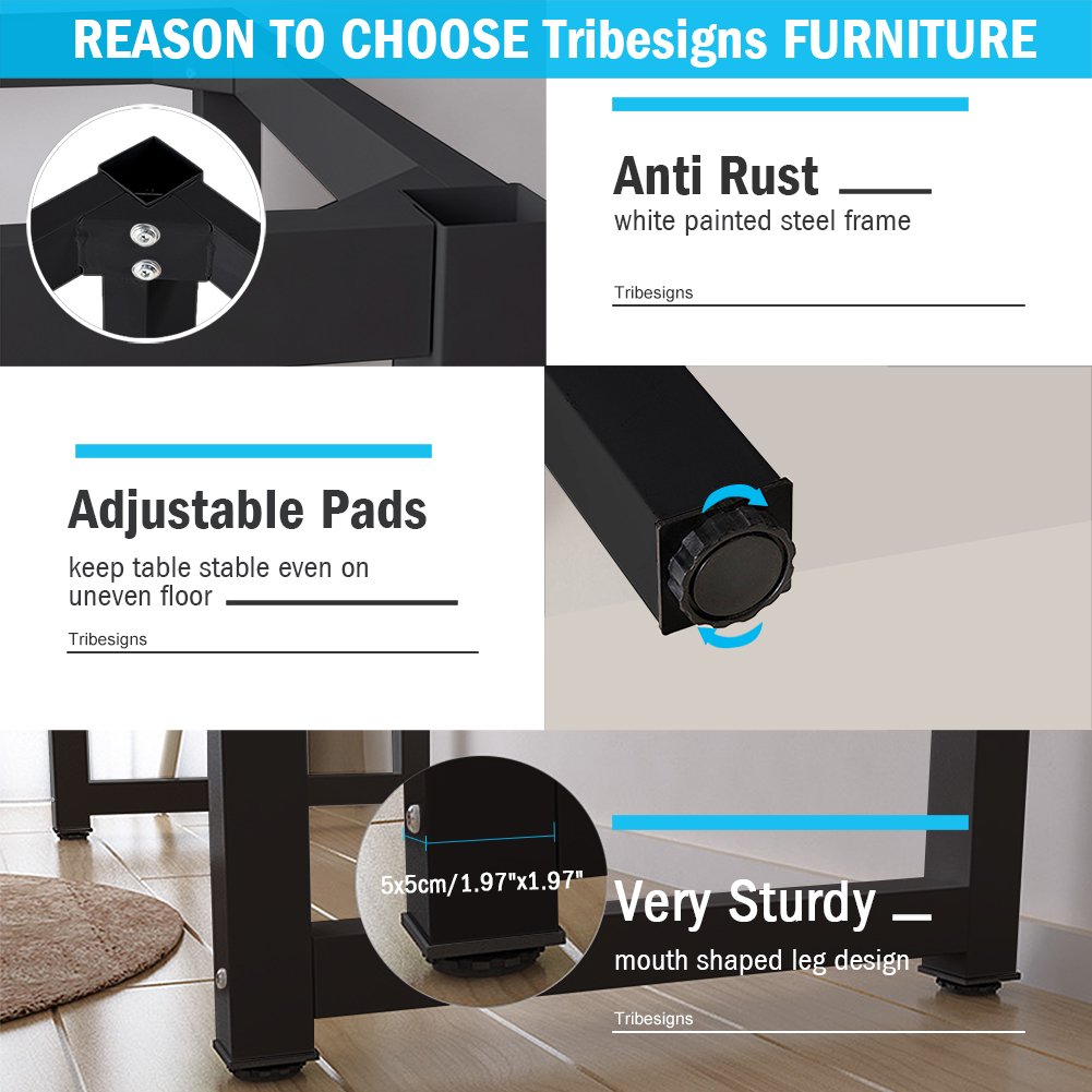 Tribesigns 47 Inch Modern Computer Desk - Simple Office Desk, Study Writing Table for Home Office, Black - Perfect for Small Spaces & Remote Work