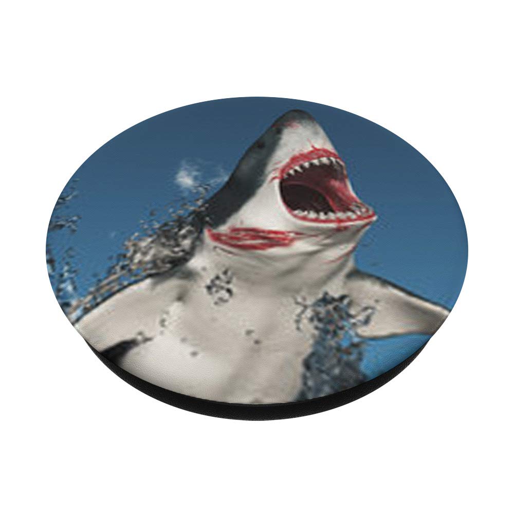 Great White Shark Teeth Predator Swimming PopSockets PopGrip - Swappable Phone Grip for iPhone, Samsung & Tablets - Perfect for Ocean Lovers, Beach Days & Water Activities
