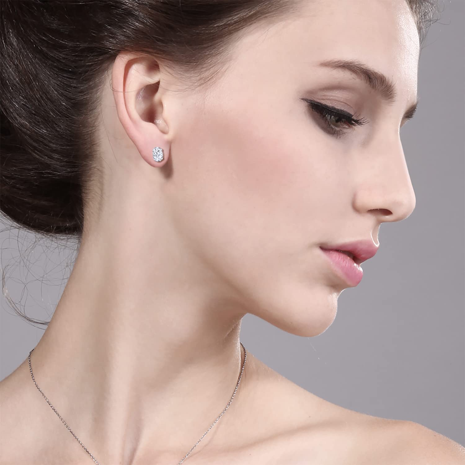 Gem Stone King 7X5MM Oval Birthstone Stud Earrings for Women & Men | 925 Sterling Silver Fine Jewelry | Perfect Gift for Mom, Wife, Her | Anniversary, Birthday, Valentine's Day Gift Idea