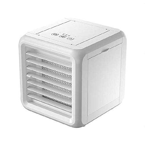 HJINGBIN Mini Portable Air Conditioner with 7 Color LED Lights - USB Desktop Air Cooler Fan, Humidifier & Air Purifier for Home, Office, Bedroom, Dorm Room Cooling