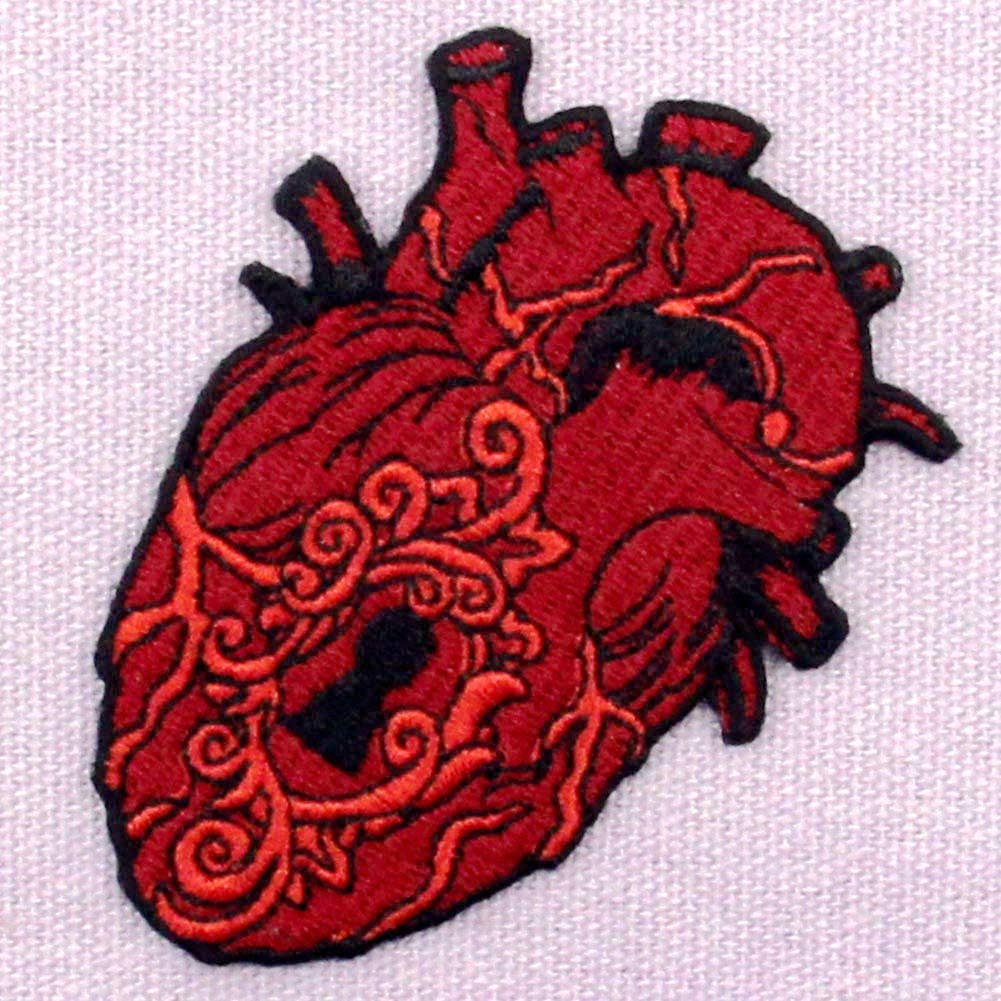 Heart Embroidered Patch - Iron On or Sew On Applique Badge for Jackets, Bags & DIY Crafts | The Key to My Heart Design