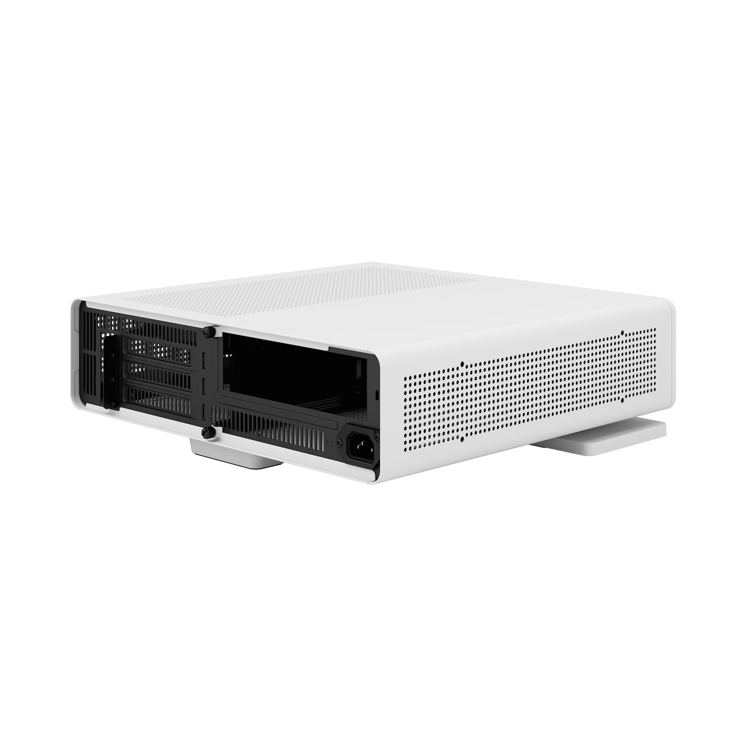 Fractal Design Ridge White ITX PC Case - PCIe 4.0 Riser Card & 2x140mm PWM Fans Included - USB Type-C - Compact Gaming Computer Case for Home Theater & Workstation Setup