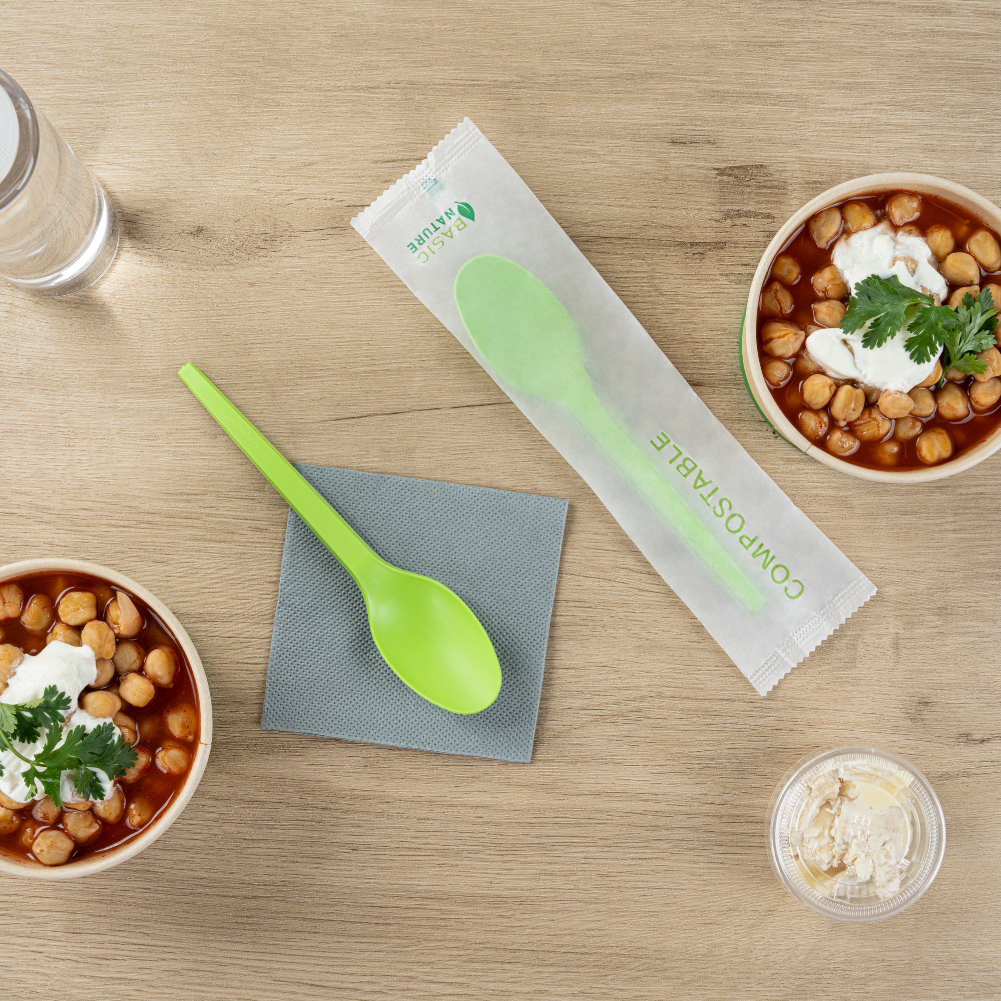 Eco-Friendly Compostable CPLA Plastic Spoons - 250 Count, Heat Resistant, 6.5 Inches - Perfect for Parties, Picnics & Sustainable Dining