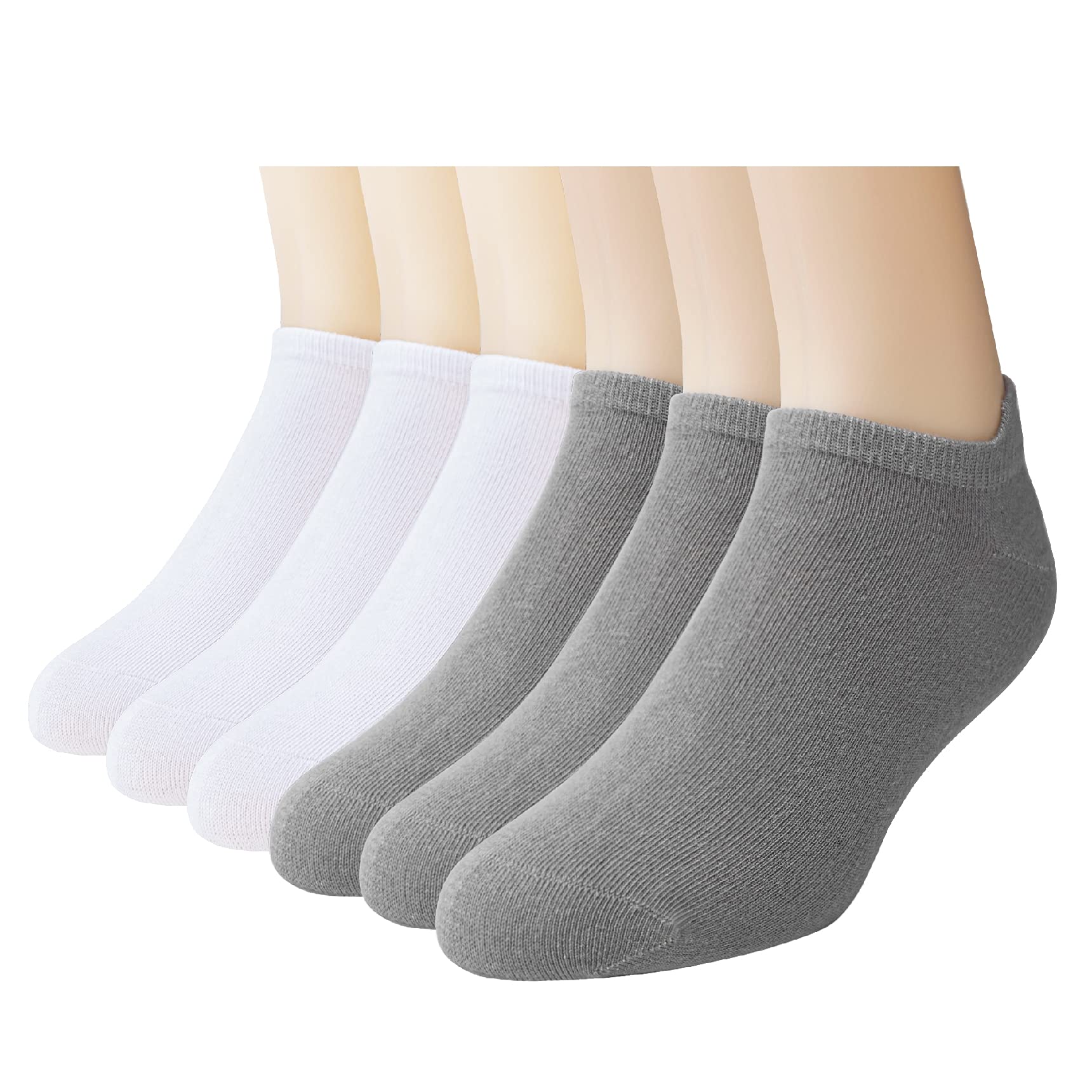 Nigeiyeme Men's 6-Pack Combed Cotton Low Cut Ankle Socks - Breathable No Show Socks for Running, Gym & Casual Wear - Ultra Comfortable Invisible Socks for Sneakers & Loafers