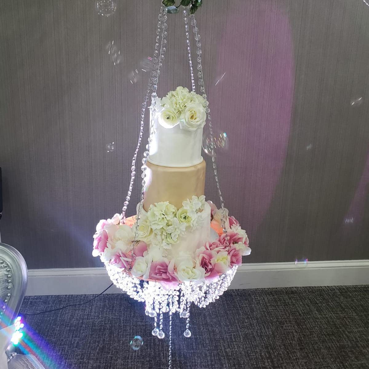 Elegant Acrylic Crystal Chandelier Style Cake Stand - 23.6 Inch Wedding Party Decoration | Perfect for Wedding Cakes, Dessert Displays & Special Events