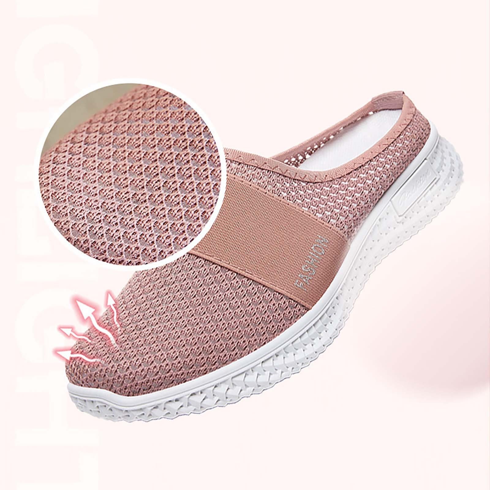 **Women's & Men's Breathable Mesh Slip-On Sneakers - Backless Walking Shoes for Summer, Casual Dress & Tennis - Waterproof Platform Cross Trainer for Gym, Work & Travel**