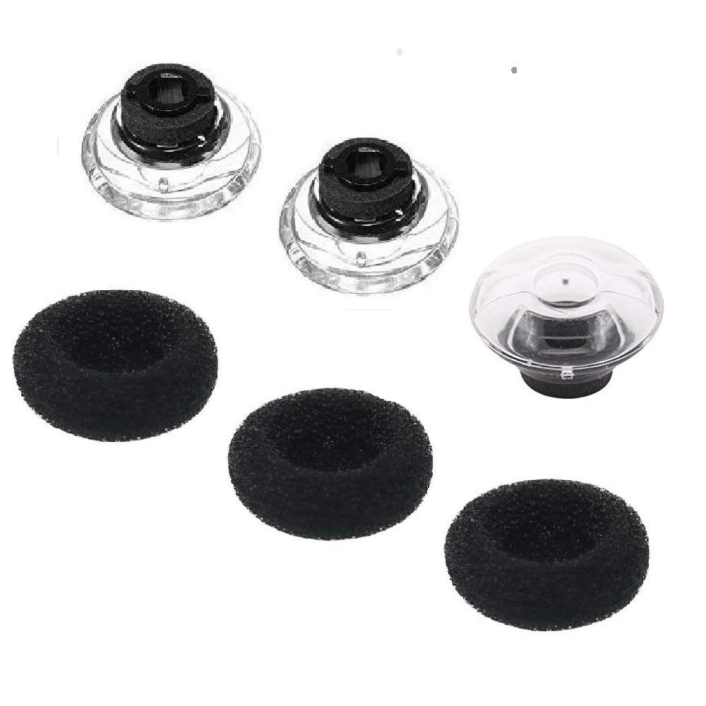 JNSA Large Size Ear Tips & Foam Cover 3-Pack Replacement Kit for Voyager Legend Headset - Noise Isolation Comfort Cushions [3 Ear Tips + 3 Foam Covers] (L3L) - Perfect for Office Calls, Gaming & Music Listening