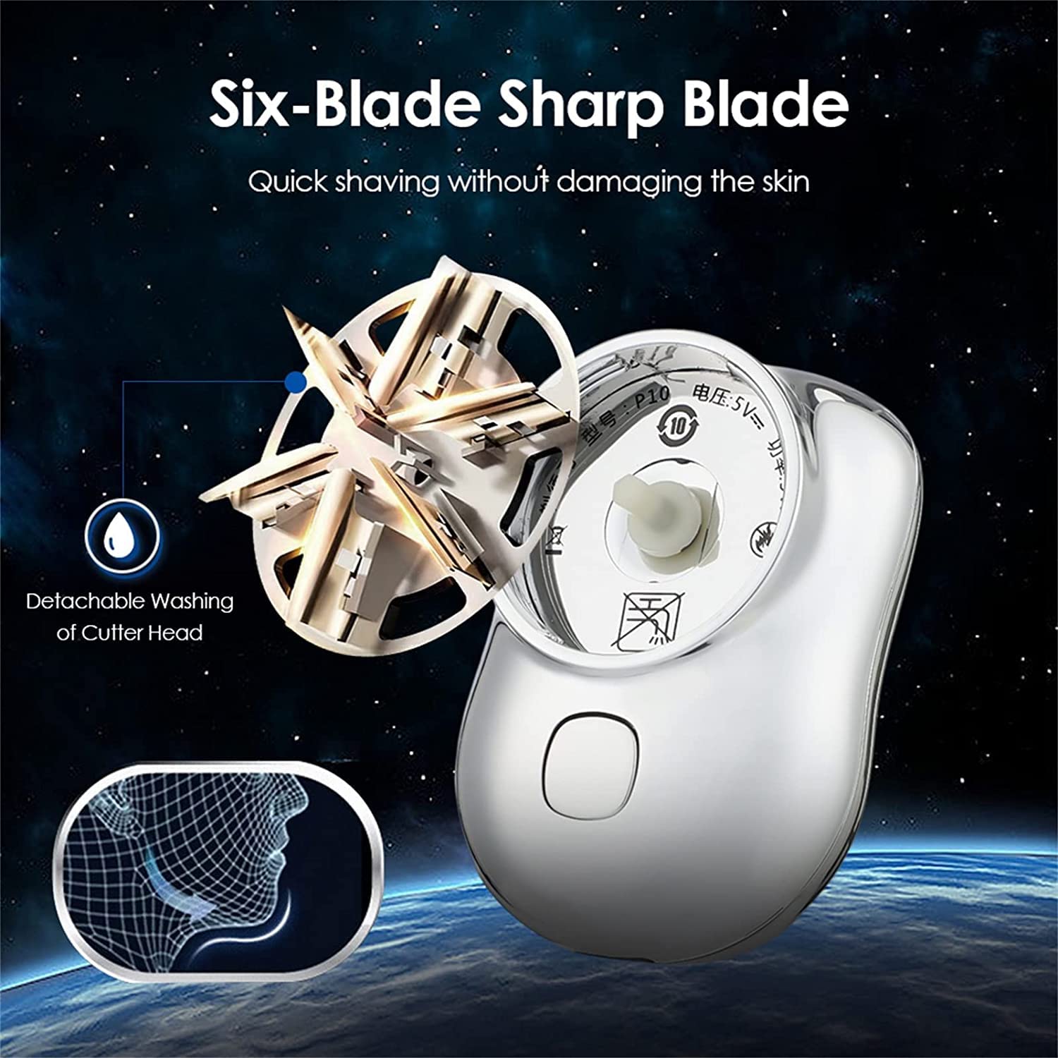 2023 New Mini Electric Shaver for Men - Portable USB Rechargeable Travel Razor, Wet & Dry Use, Pocket-Sized for Home, Office & Gym (Silver) | Perfect for Quick Grooming On-The-Go