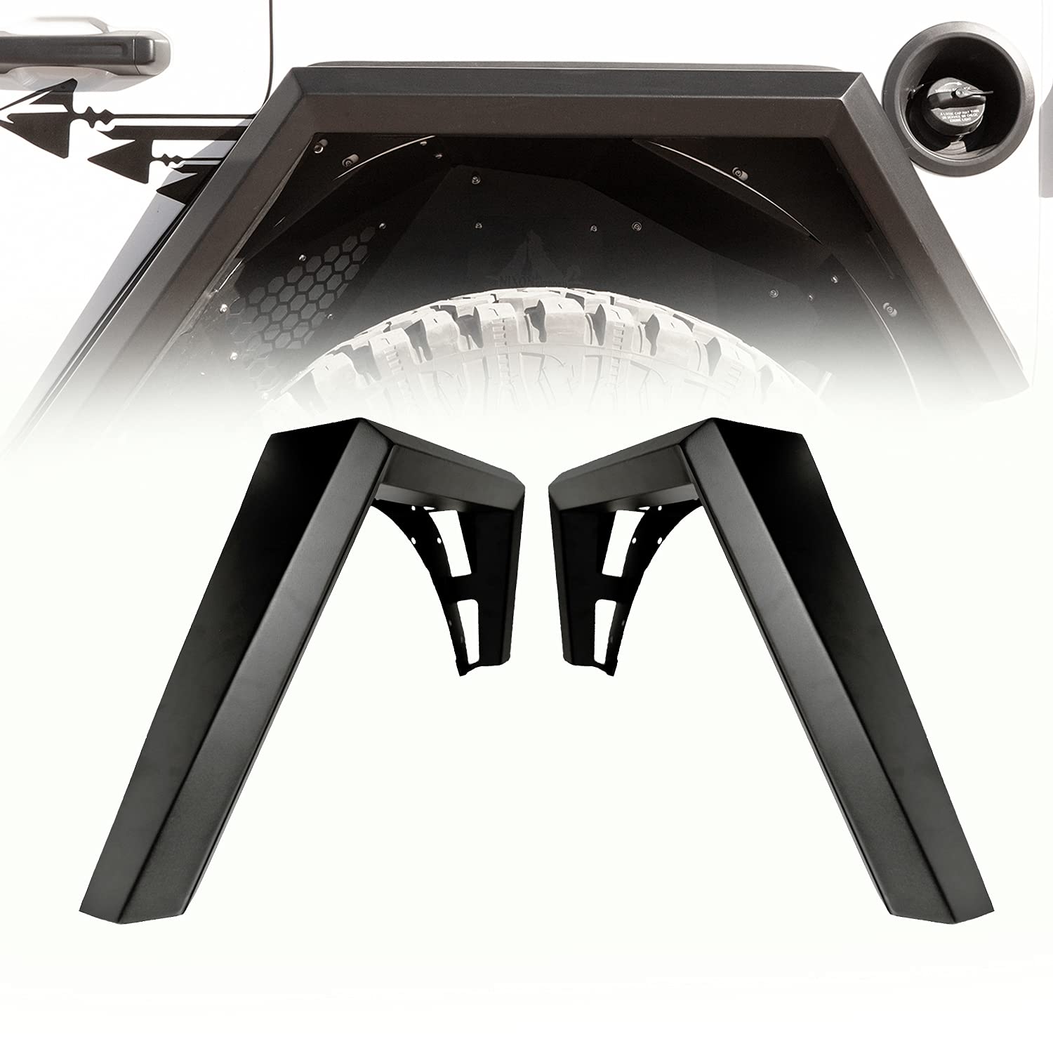 NIXON OFFROAD Rear Fender Flares for Jeep Wrangler JL (2018-2025) - Heavy Duty Black Matte Finish, Perfect for Off-Roading & Adventure Enthusiasts