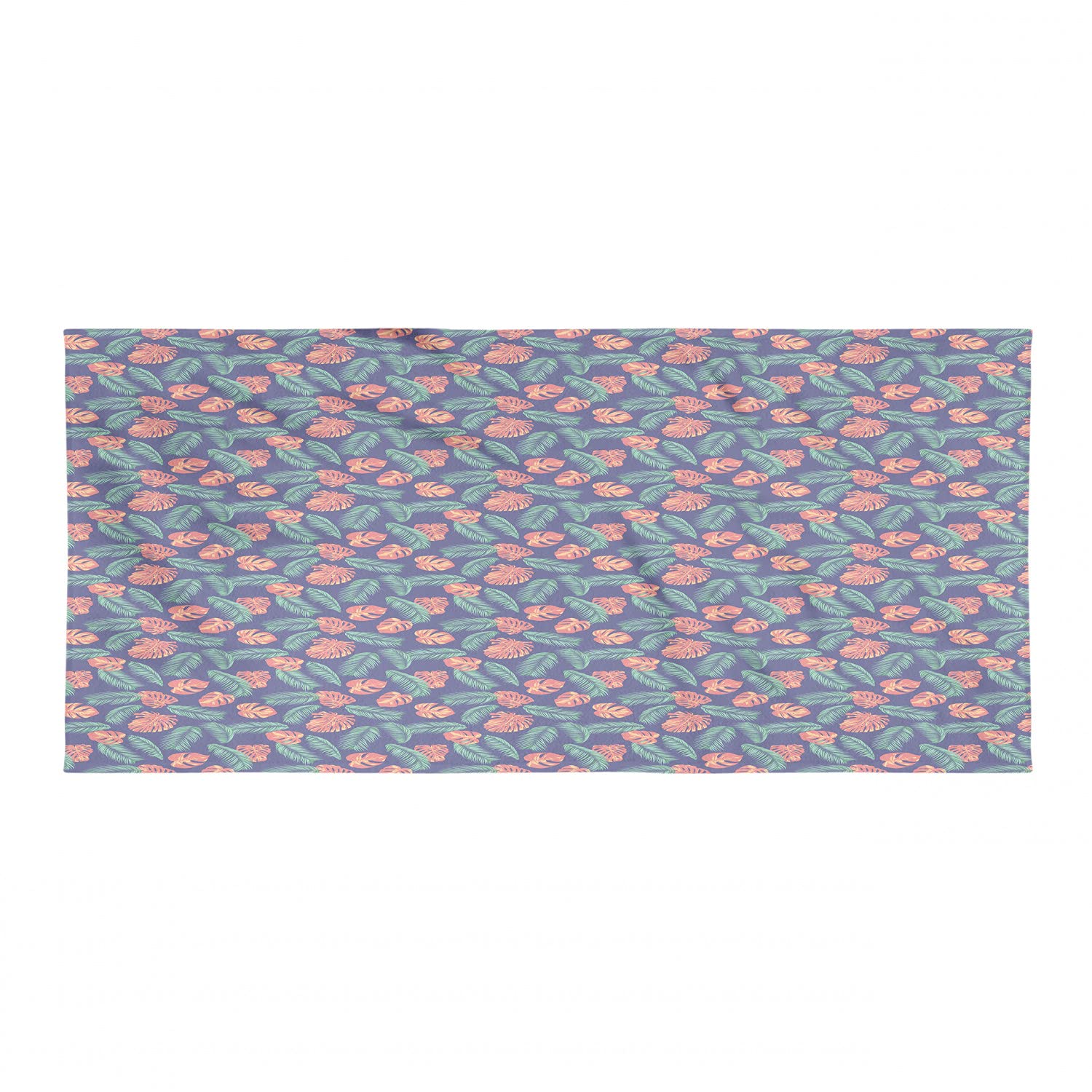 Ambesonne Philodendron Camping Towel - Colorful Jungle Print with Botanical Leaves - Quick Dry Lightweight Microfiber Travel Towel for Backpacking, Hiking, Beach & Gym - Ultra Compact & Absorbent - Indigo Burnt Sienna Design