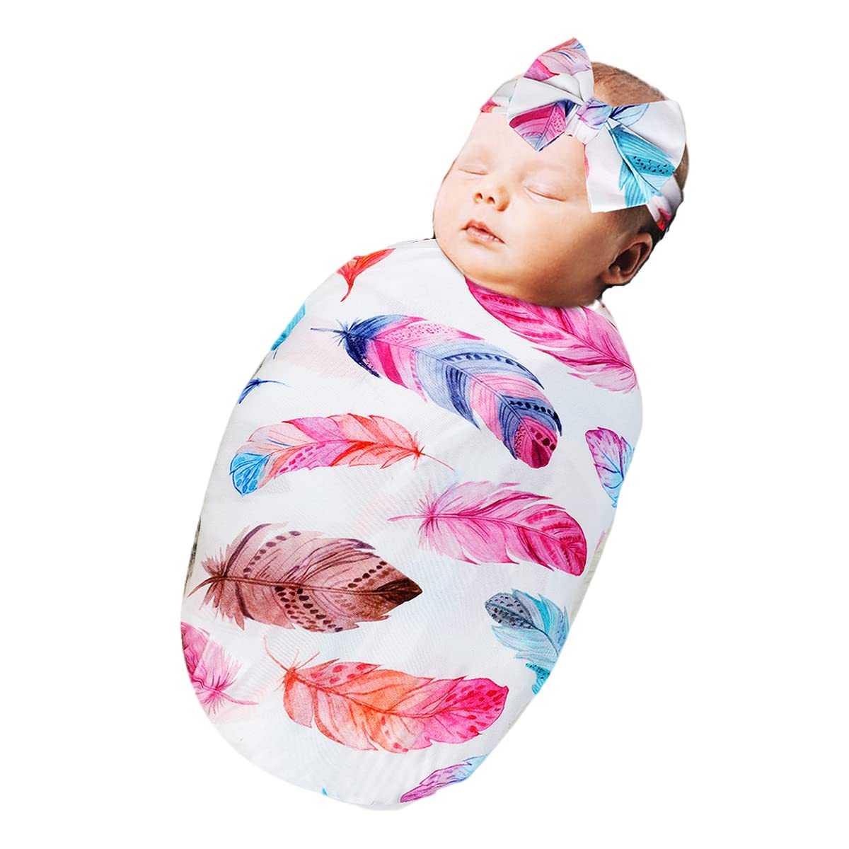 Soft Newborn Receiving Blanket & Headband Set - Unisex Baby Swaddle Wrap for Boys & Girls | Perfect Baby Shower Gift & Hospital Going-Home Outfit