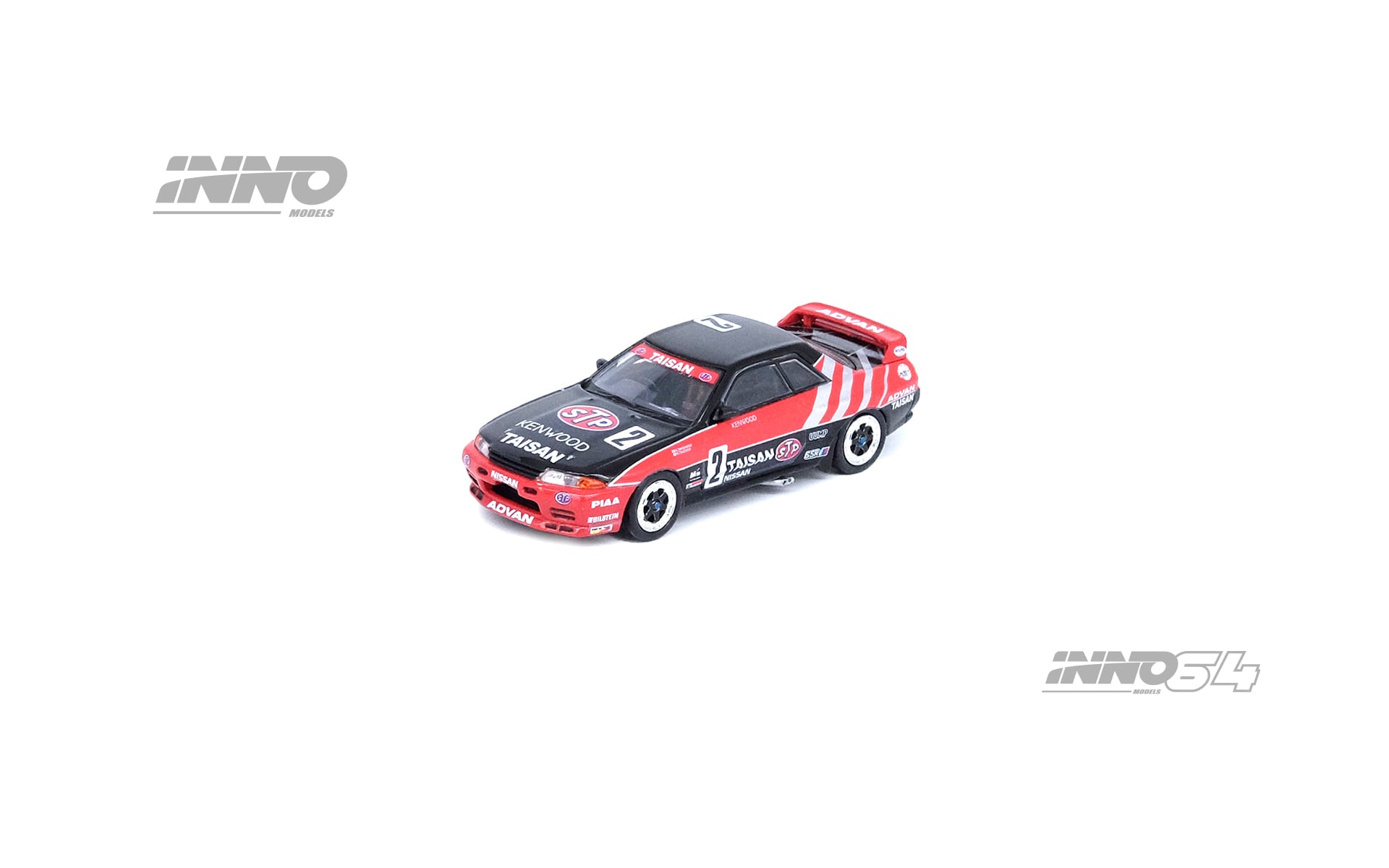 INNO Models 1:64 Scale Nissan Skyline GT-R R32 #2 TAISAN STP Group A Fuji 1992 Diecast Model Car - Perfect for Collectors, Display & Racing Enthusiasts