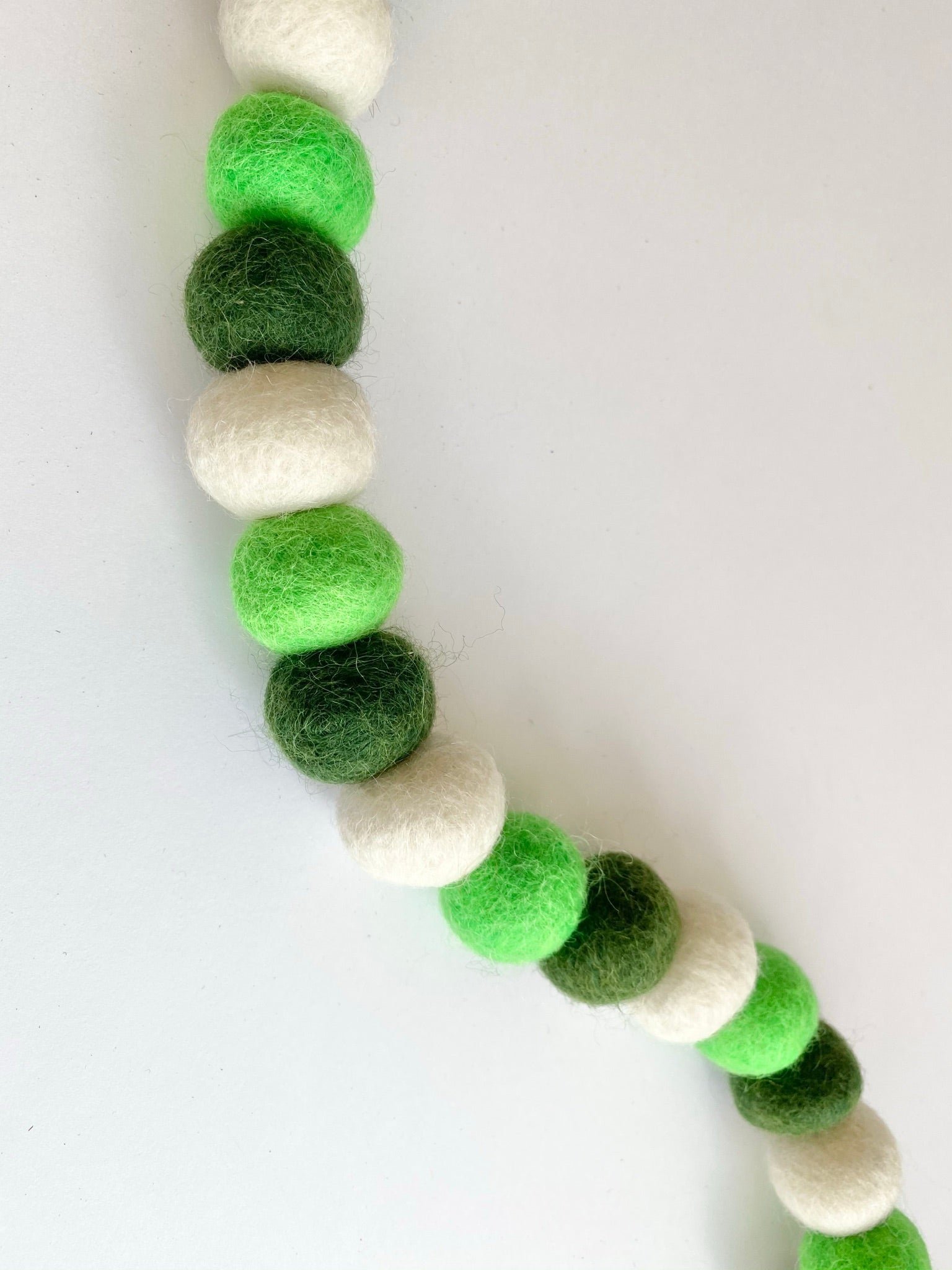 St. Patrick's Day Felt Ball Garland - Green & Gold Party Decor for Irish Themed Events, Home Decor, and Holiday Celebrations