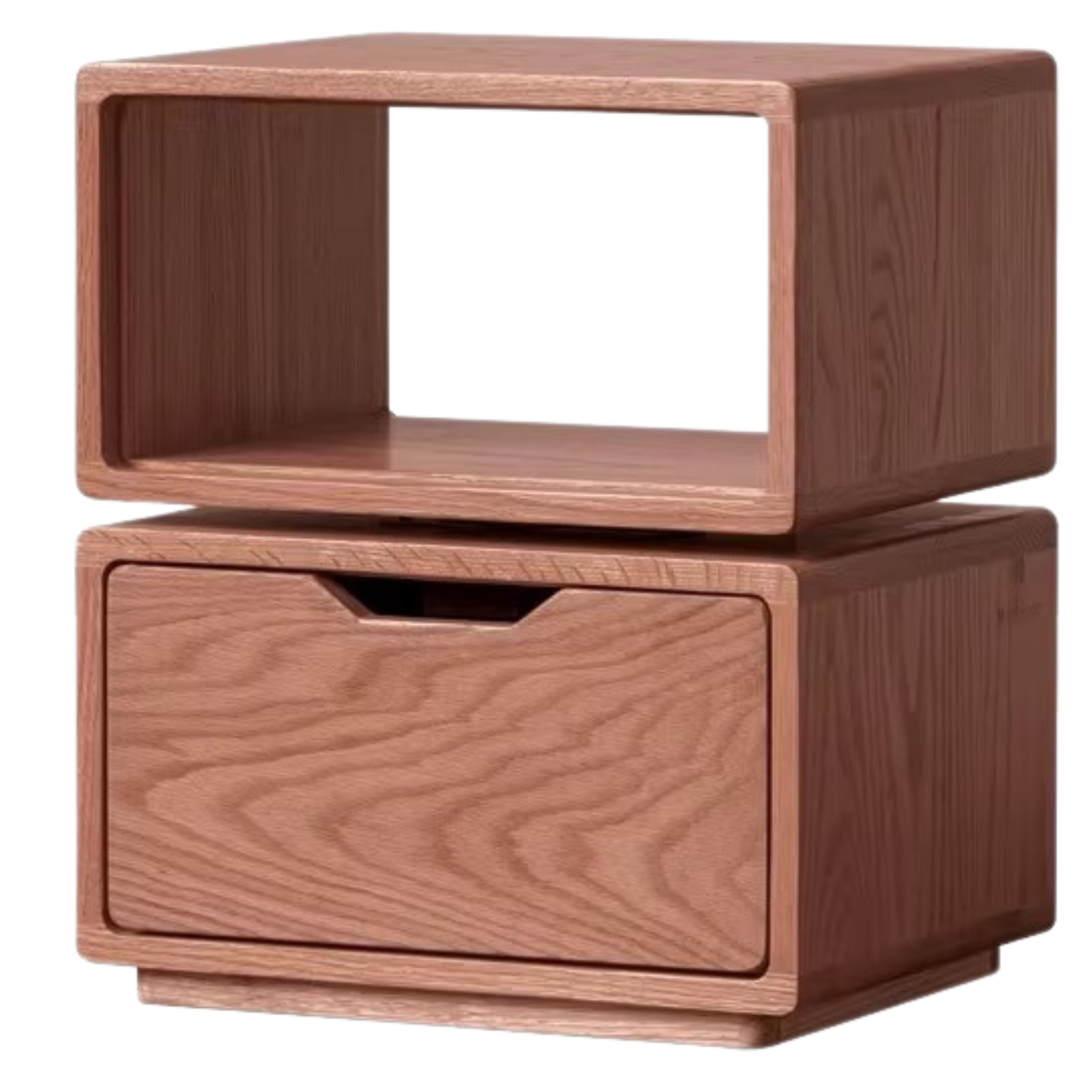 Rotating Oak Solid Wood Side Table Nightstand - Modern Bedroom Furniture for Small Spaces, Living Room, Office & Dorm