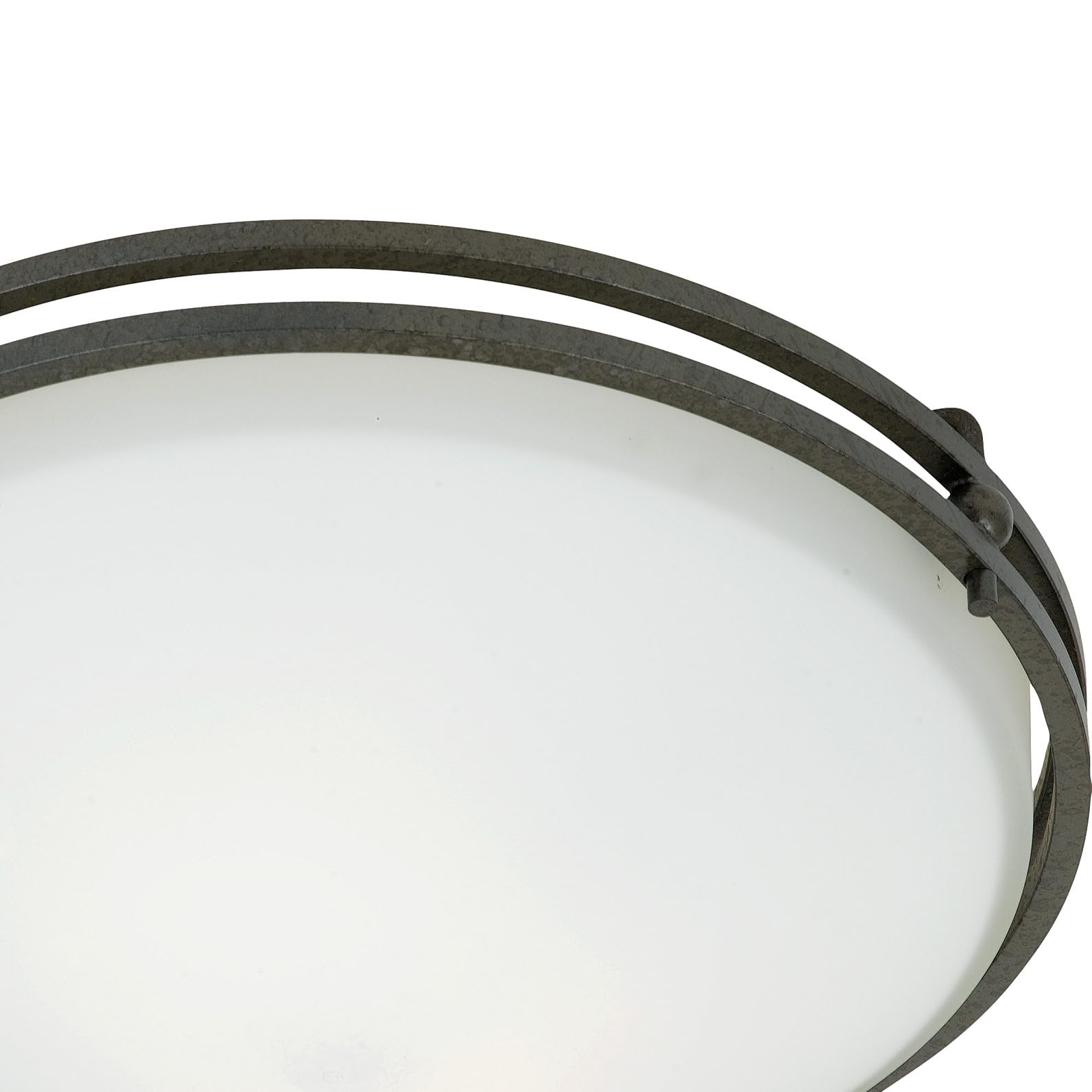 Quoizel Ozark 2-Light Iron Gate Flush Mount Ceiling Light Fixture - Rustic Farmhouse Lighting for Entryway, Hallway & Bedroom
