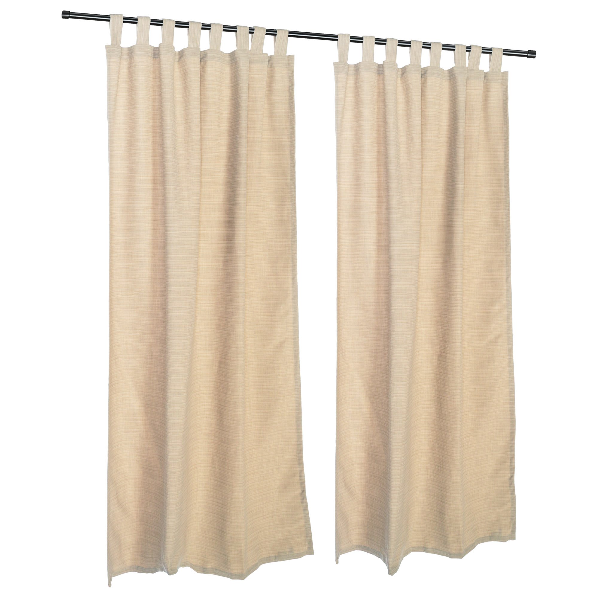 Sunbrella Outdoor Curtain with Tabs - Sand Color 54x84 Inches - Waterproof UV Resistant Patio Curtains for Porch, Deck, and Poolside Privacy Protection