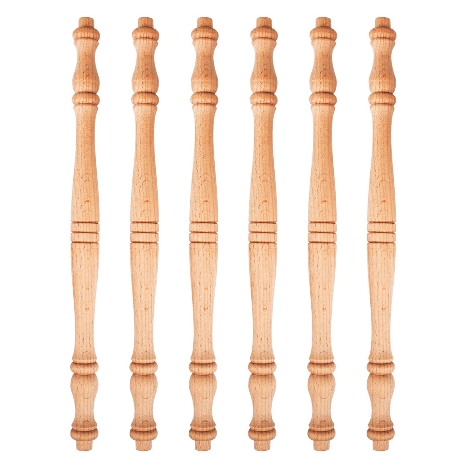 6 Pack Unfinished Wooden Baluster Spindles 10-4/5