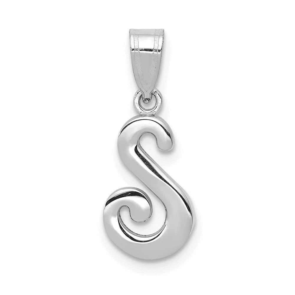 14K White Gold Script Letter Alphabet Initial Pendant Necklace - Personalized Fine Jewelry for Women, Gift for Her, Birthday, Anniversary, Valentine's Day