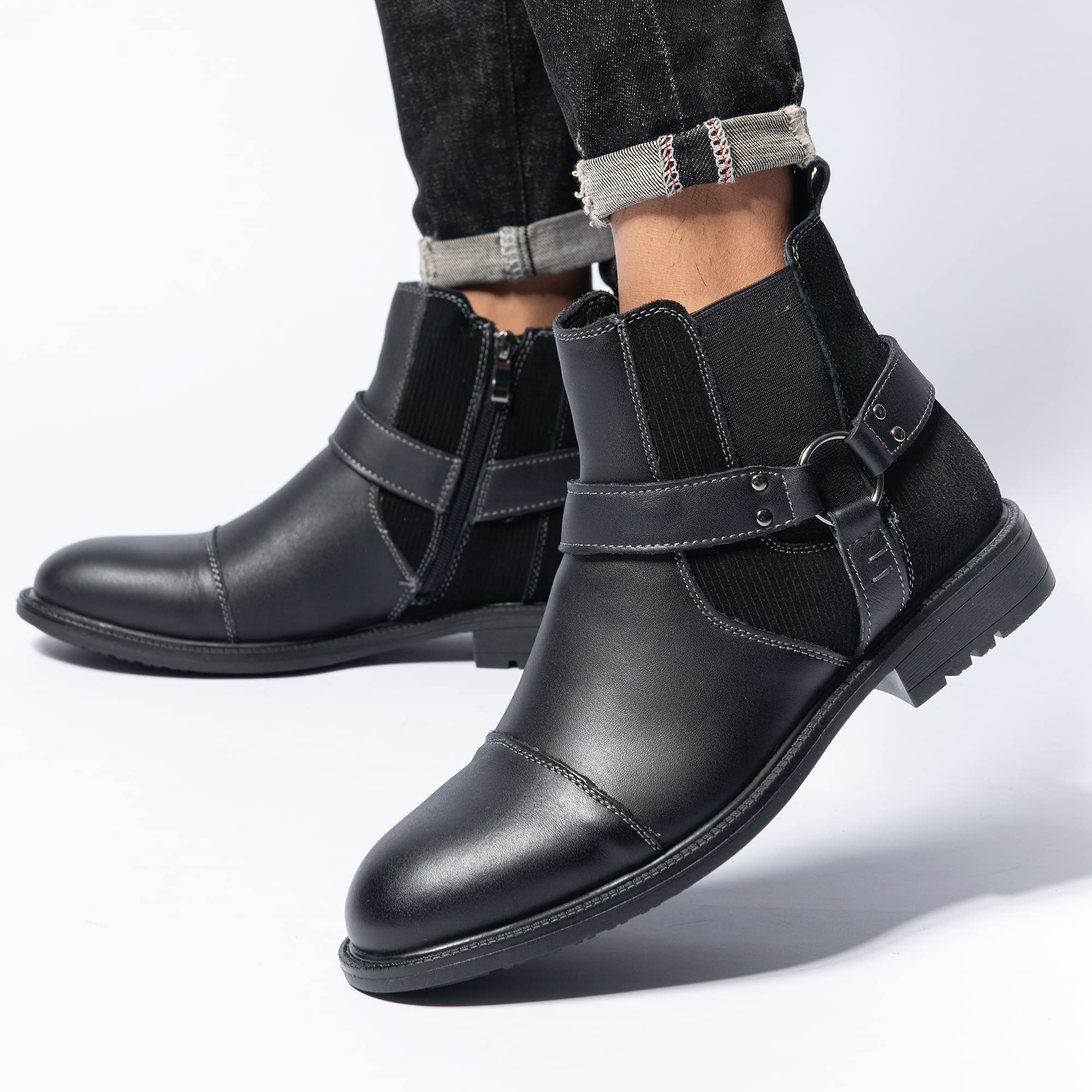 Arkbird Men's Chelsea Ankle Boots - Genuine Leather Oxford Dress Shoes for Casual & Formal Wear | Perfect for Office, Wedding & Everyday Outfits