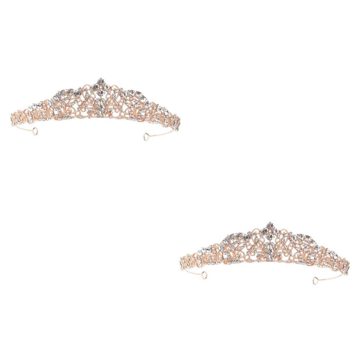 Beavorty 2-Piece Hollow Out Crystal Hair Accessories Set - Vintage Bridal Wedding Headpiece with Rhinestones & Alloy Tiara for Women (Perfect for Weddings, Prom, Pageants & Special Occasions)