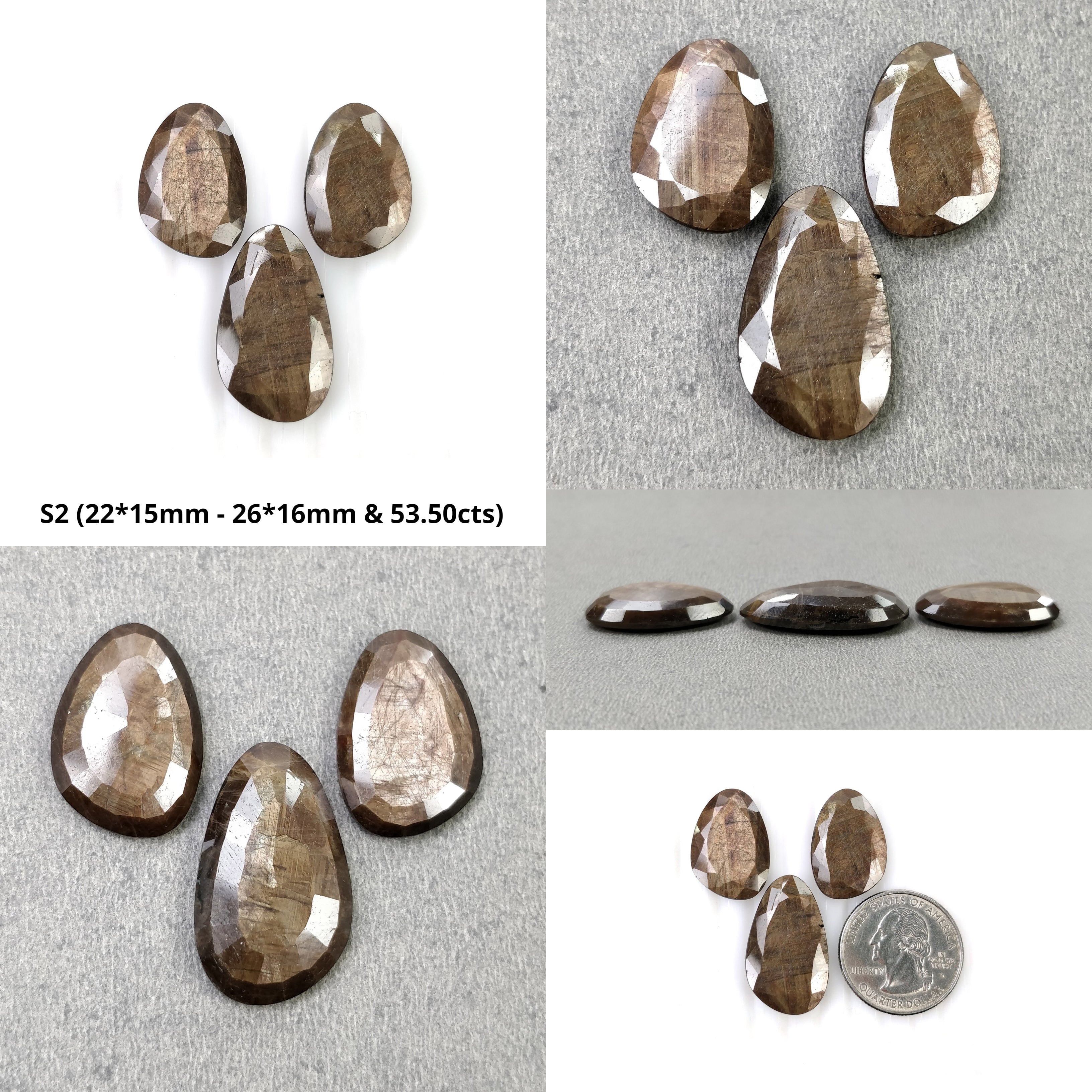 Natural Untreated Golden Brown Chocolate Sapphire Gemstone - 2 & 3 Piece Set with Normal Cut & Unique Uneven Shape | Perfect for Jewelry Making, Engagement Rings & Collector's Items