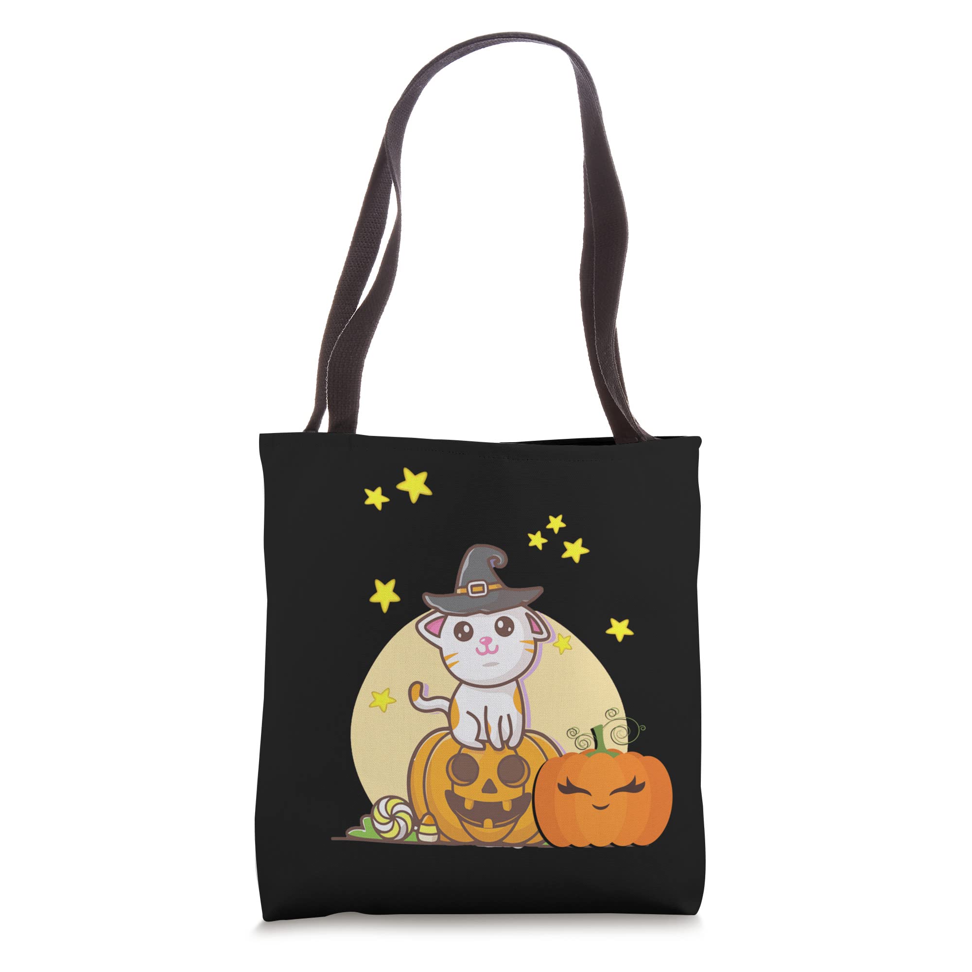 Cute Halloween Pumpkin Tote Bag - Durable Reusable Grocery Shopping Bag for Trick or Treat, Parties, and Fall Festivals