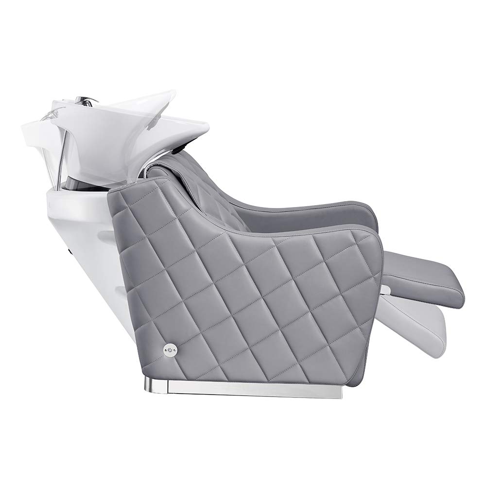 Professional Salon Shampoo Backwash Unit with Massage & Adjustable Leg Rest - Hydraulic Hair Washing Station for Barber Shops & Beauty Salons - Perfect for Hair Styling, Washing, and Spa Treatments