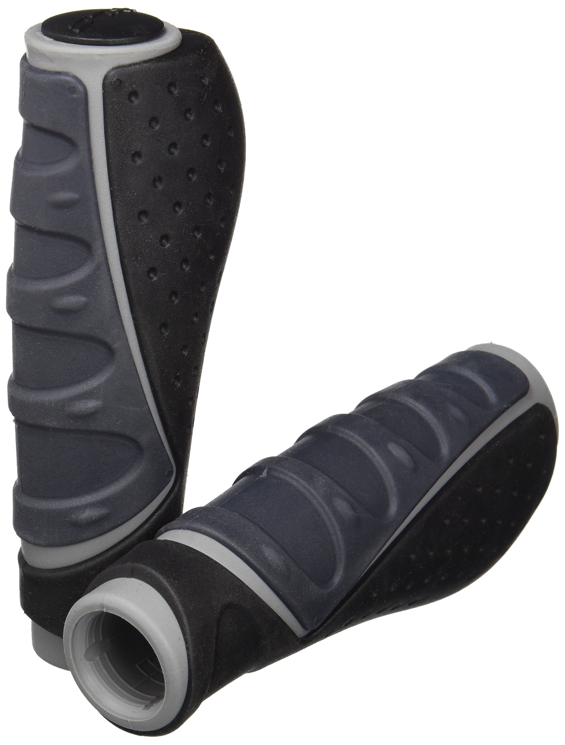 GR-G06 Ergonomic Bike Grips - 130mm Comfortable Handlebar Grips for Mountain & Road Bicycles - Non-Slip Grey Cycling Accessories for Commuting & Outdoor Riding