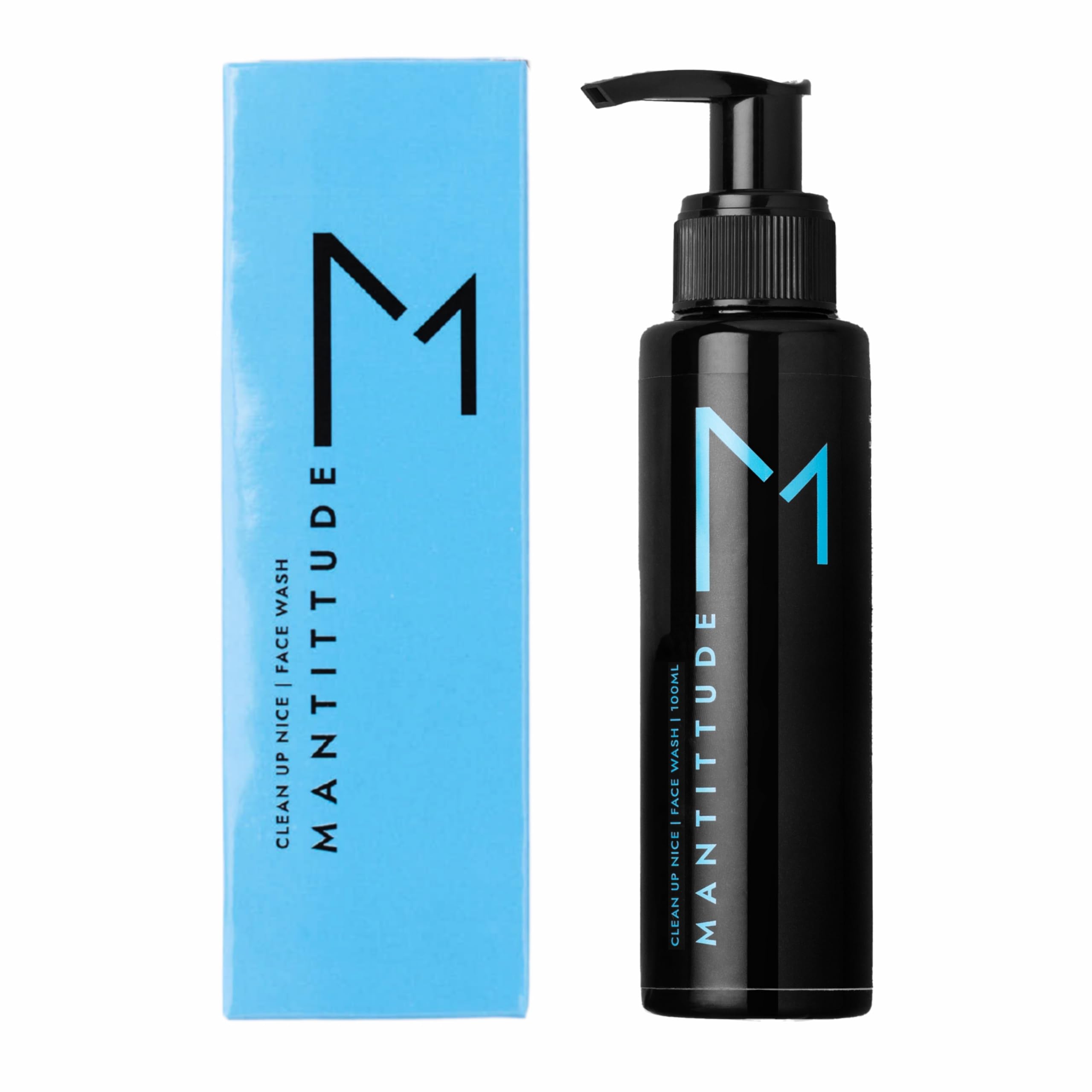 Mantittude Deep Cleansing Face Wash for Men with Activated Bamboo Charcoal, Wild Yam & Citrus Extracts - 100ml Oil-Free Men's Facial Cleanser for Acne & Blackheads - Perfect for Daily Skincare Routine & Travel