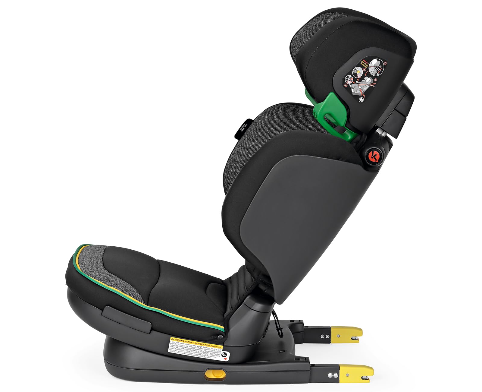 Peg Perego Viaggio Flex 120 Booster Car Seat for Kids 40-120 lbs | High Back & Adjustable | Made in Italy | John Deere Black/Green Design | Perfect for School, Travel & Road Trips