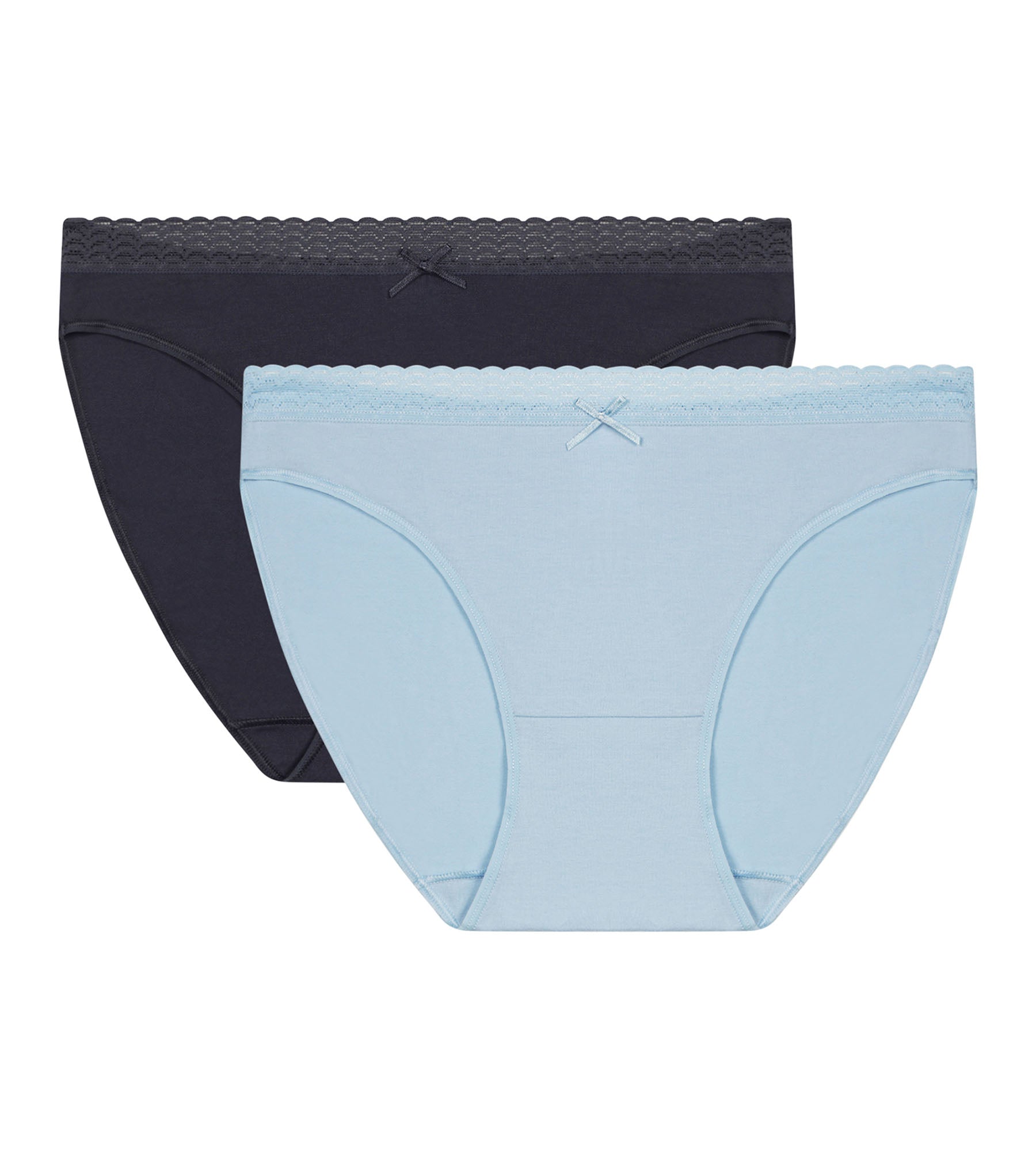 2 Pack Women's Cotton Stretch Underwear - Soft & Breathable Gray Blue Panties for Everyday Comfort | Casual Wear, Sleepwear & Lounge