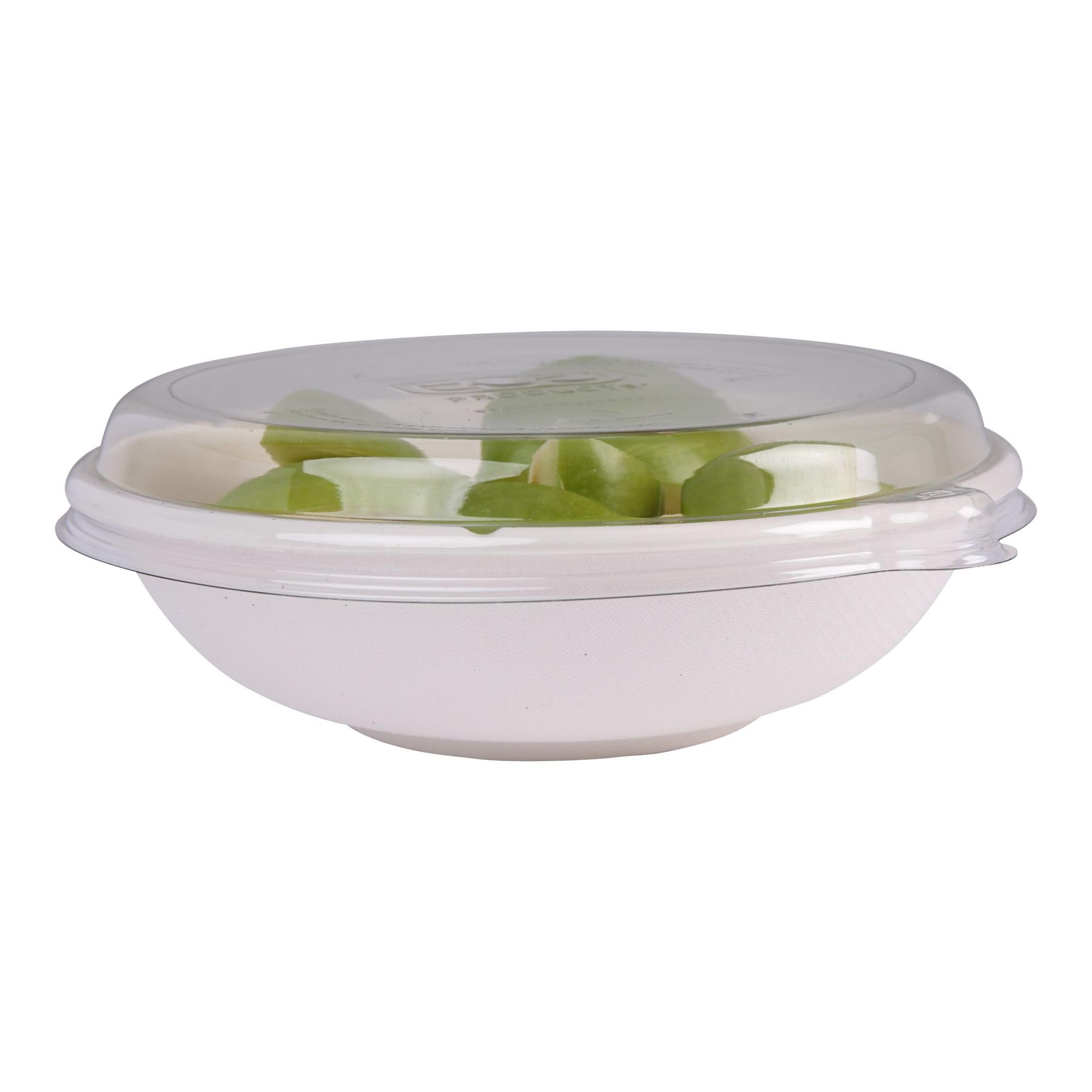 Eco-Friendly Recycled PET Dome Bowl Lids - Case of 400 - Fits 24-46oz Coupe & 16-40oz Noodle Bowls - 100% Recycled Plastic Bottle Material - Clear for Food Visibility - Perfect for Restaurants, Cafes & Takeout Services