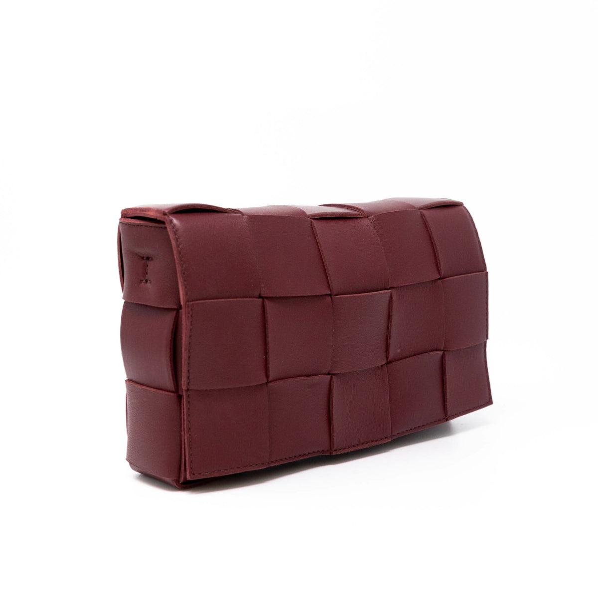 Bottega Veneta Burgundy Cassette Crossbody Bag - Luxury Leather Shoulder Purse for Women, Perfect for Date Night & Evening Events