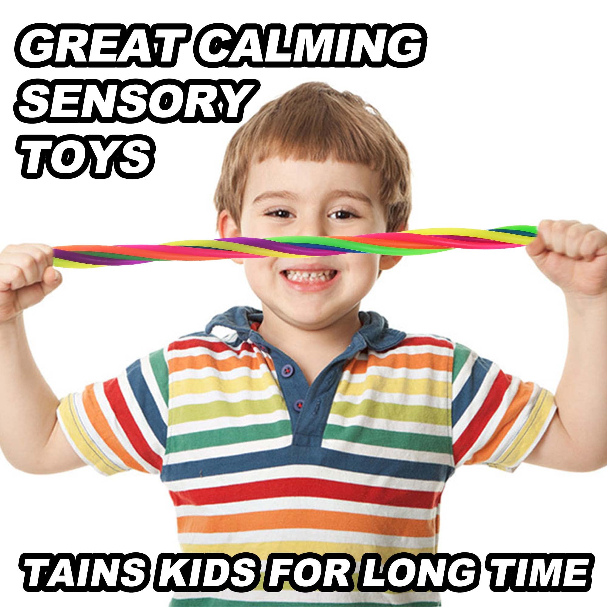 Stretchy String Noodles 30 Pack - Sensory Fidget Toys for Kids, Stress Relief & Focus Tools - Perfect for Classroom Rewards, Birthday Party Favors, Treasure Box Prizes & ADHD Anxiety Relief (Great for School, Home & Travel Use)